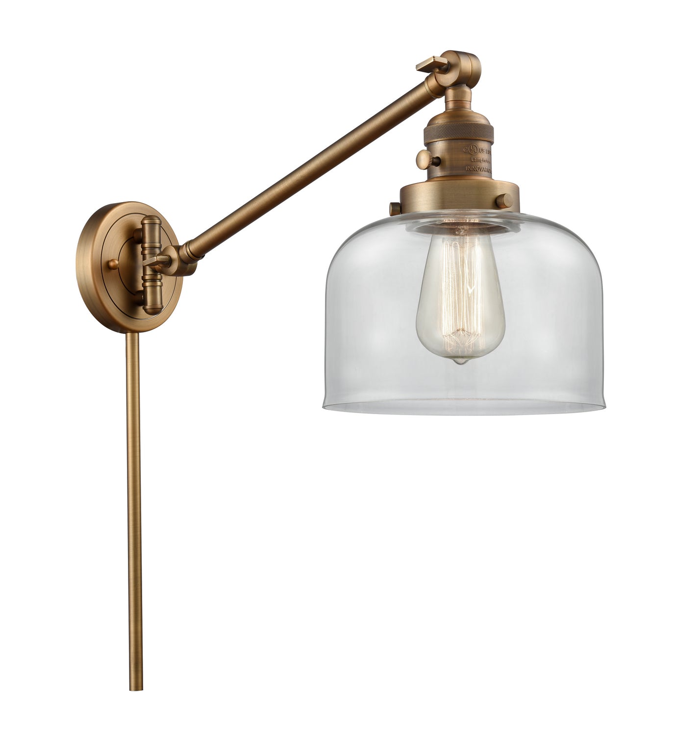 Innovations - 237-BB-G72 - One Light Swing Arm - Franklin Restoration - Brushed Brass