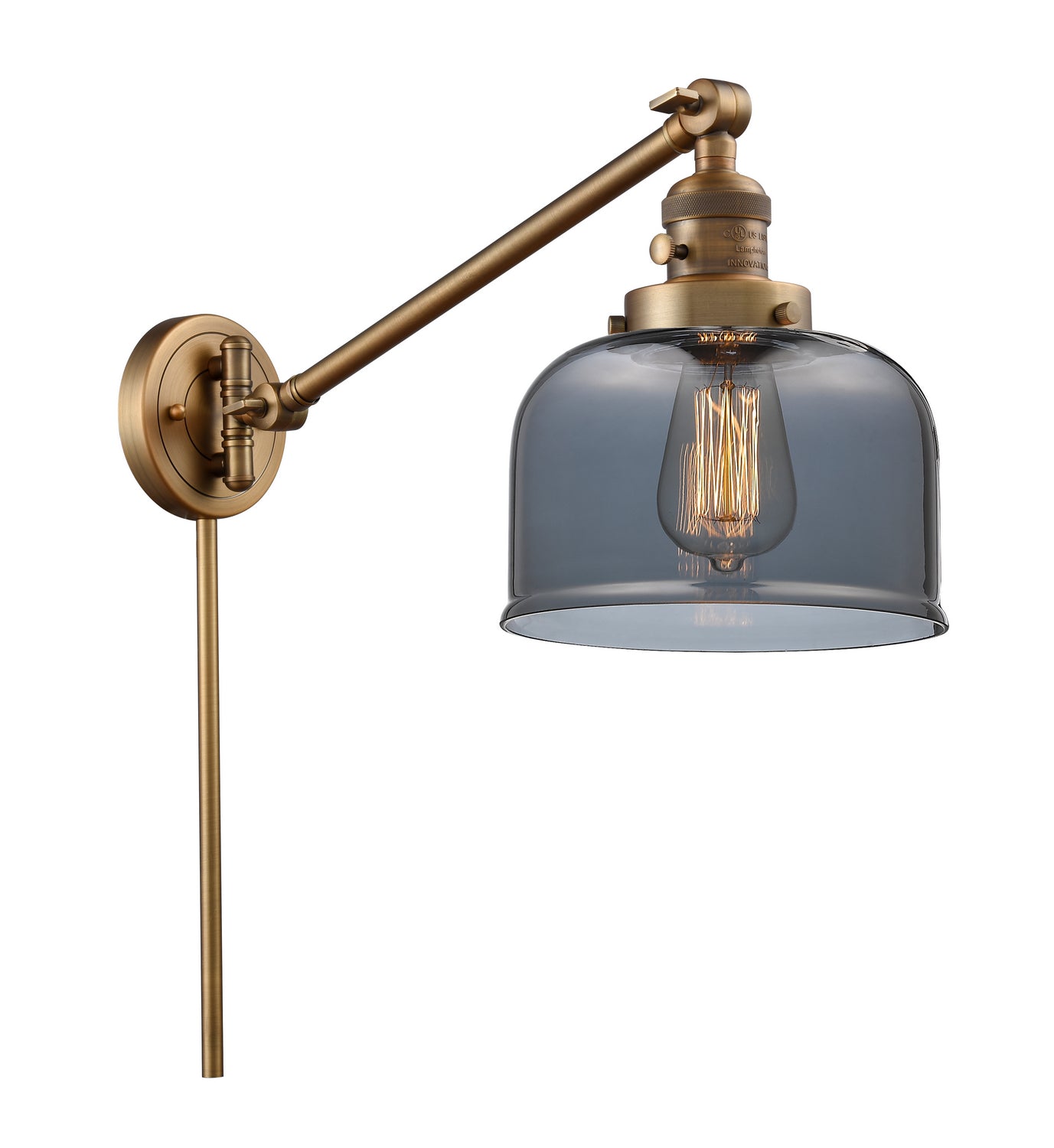 Innovations - 237-BB-G73 - One Light Swing Arm - Franklin Restoration - Brushed Brass