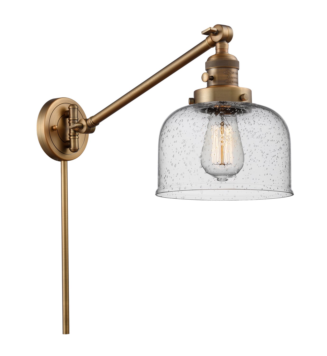 Innovations - 237-BB-G74 - One Light Swing Arm - Franklin Restoration - Brushed Brass