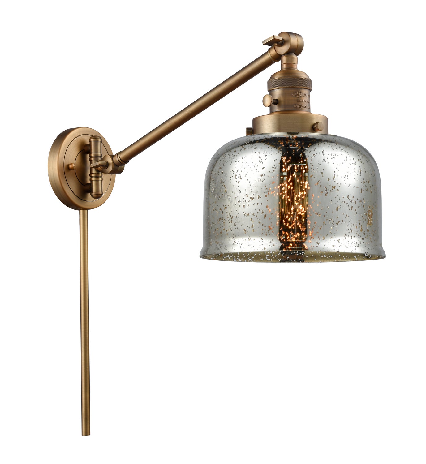 Innovations - 237-BB-G78 - One Light Swing Arm - Franklin Restoration - Brushed Brass