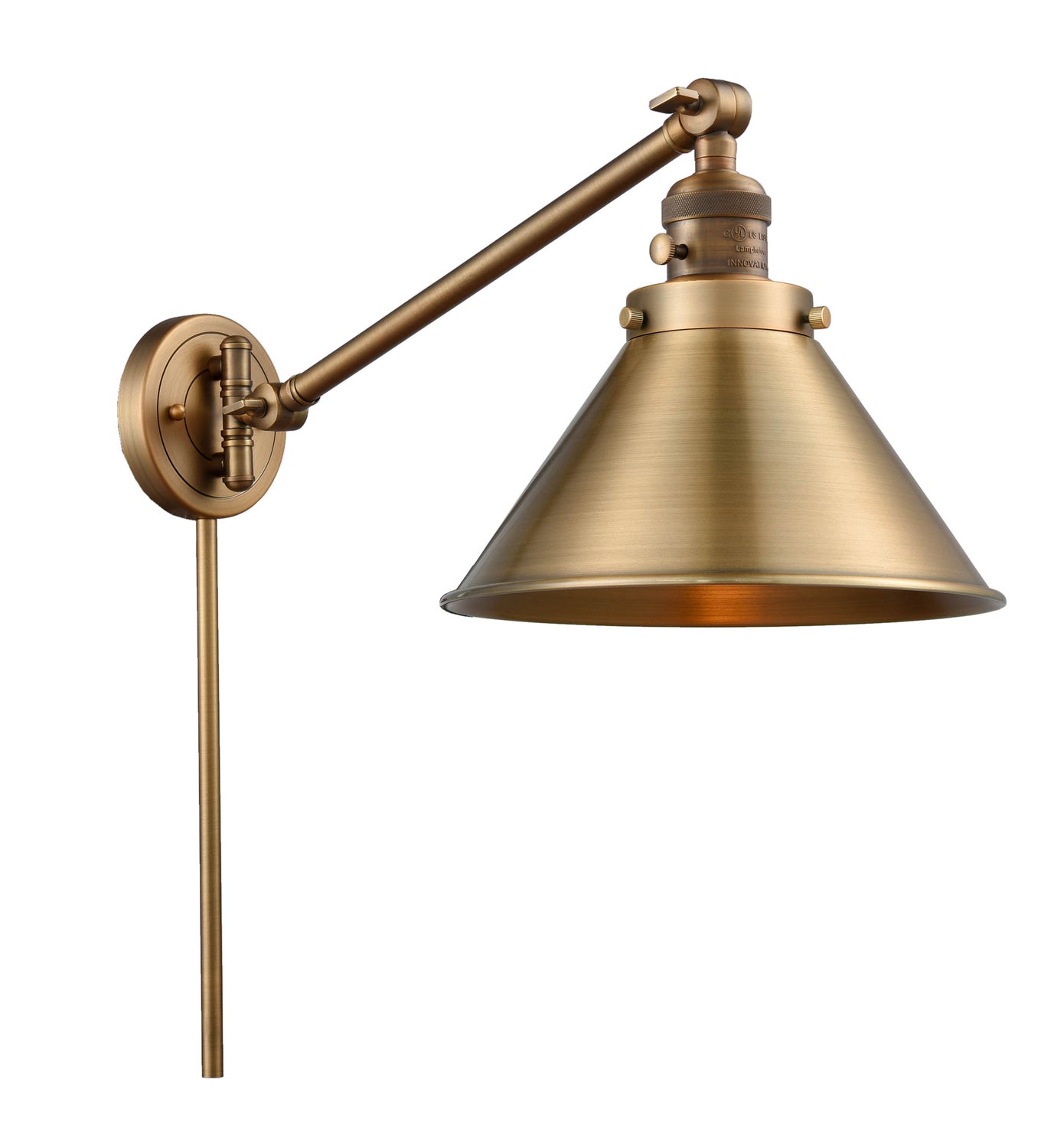 Innovations - 237-BB-M10-BB - One Light Swing Arm - Franklin Restoration - Brushed Brass