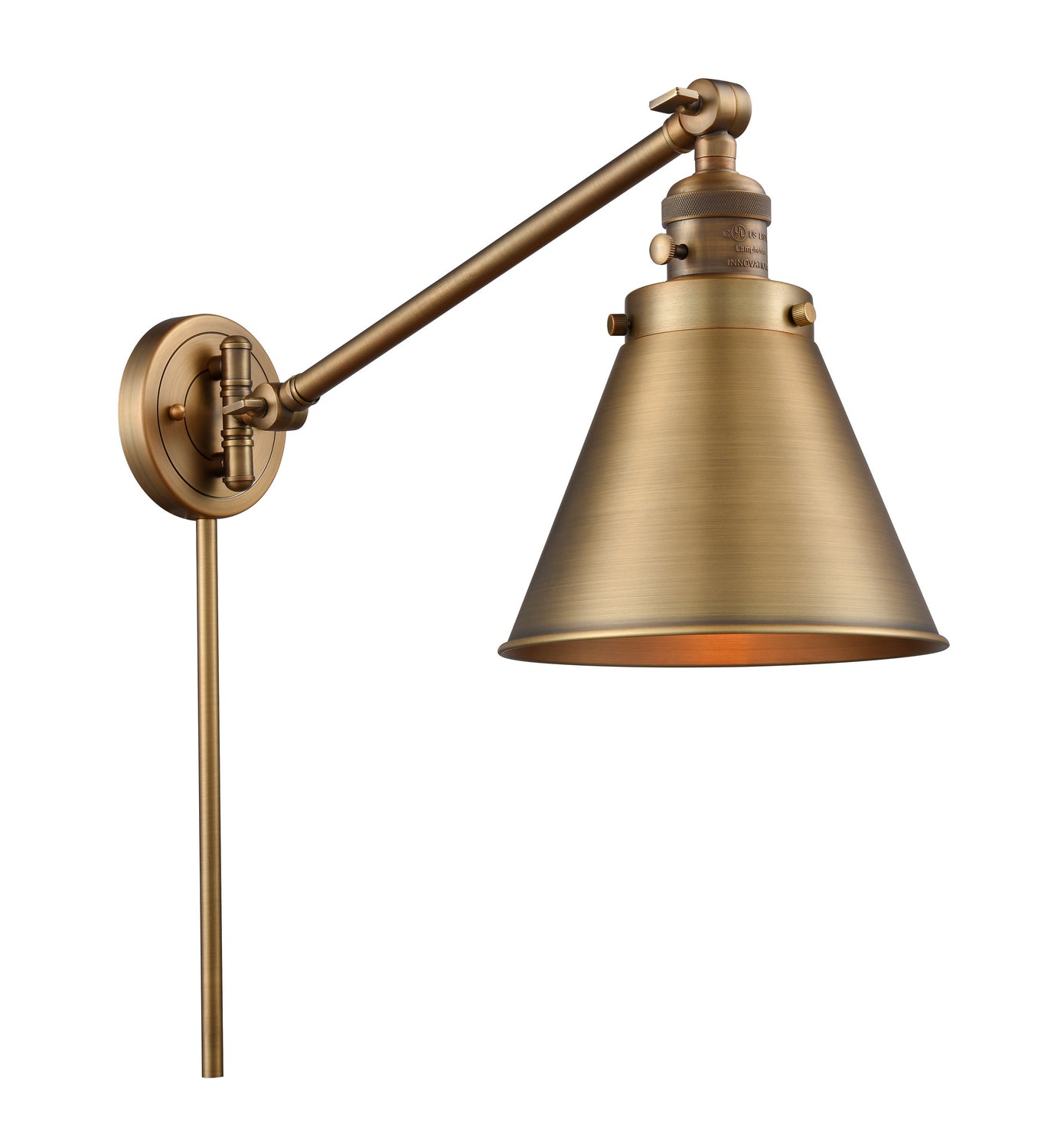 Innovations - 237-BB-M13-BB - One Light Swing Arm - Franklin Restoration - Brushed Brass