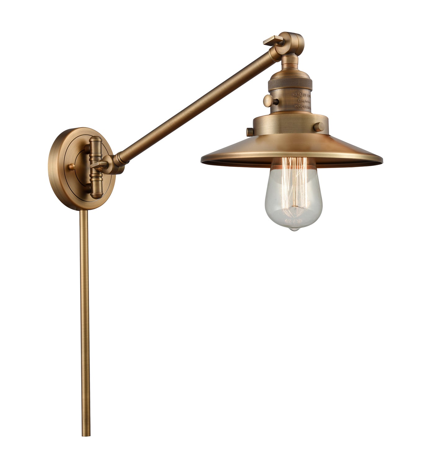 Innovations - 237-BB-M4-BB - One Light Swing Arm - Franklin Restoration - Brushed Brass