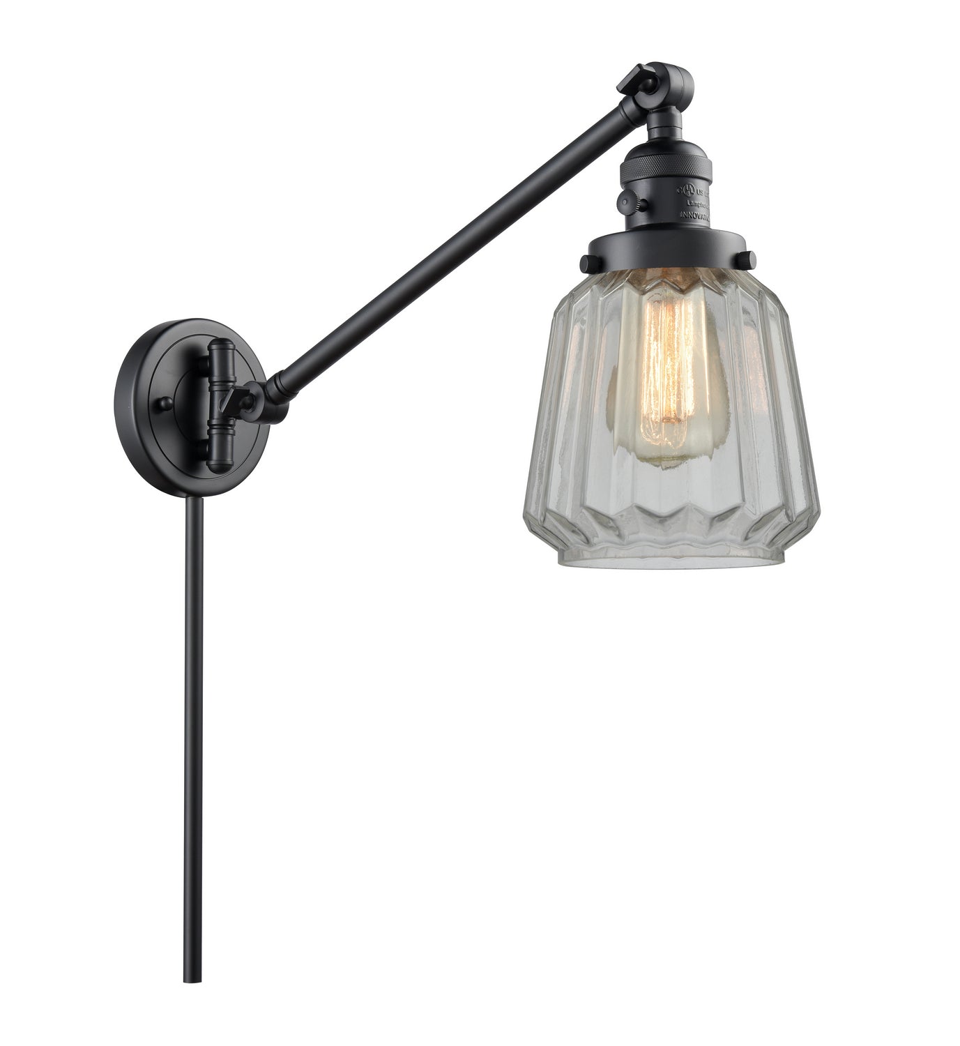 Innovations - 237-BK-G142 - One Light Swing Arm - Franklin Restoration - Matte Black