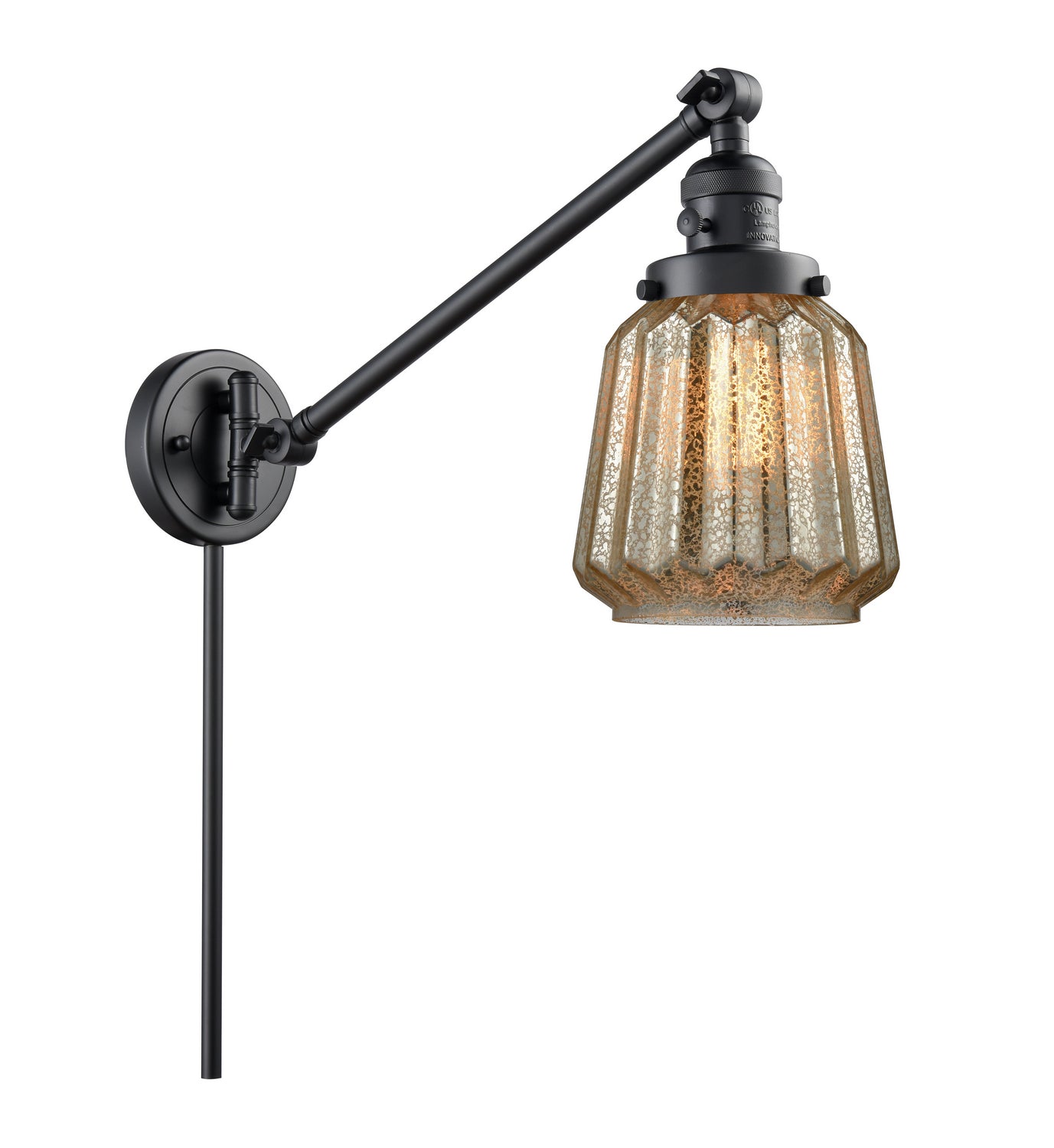 Innovations - 237-BK-G146 - One Light Swing Arm - Franklin Restoration - Matte Black