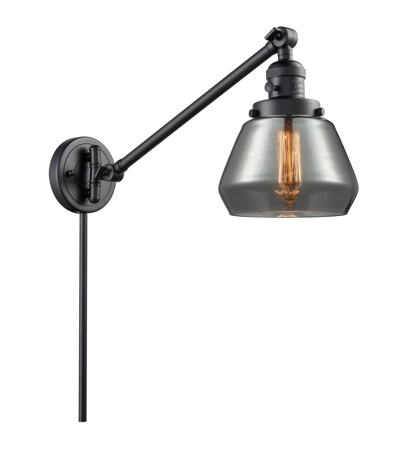 Innovations - 237-BK-G173 - One Light Swing Arm - Franklin Restoration - Matte Black