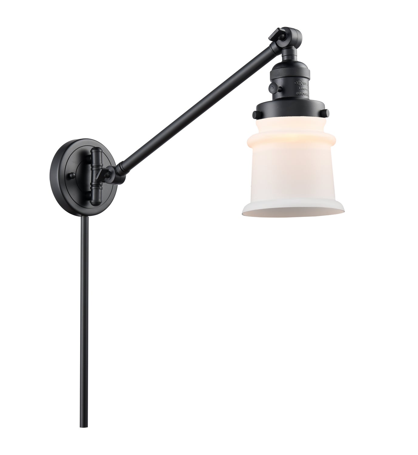 Innovations - 237-BK-G181S - One Light Swing Arm - Franklin Restoration - Matte Black