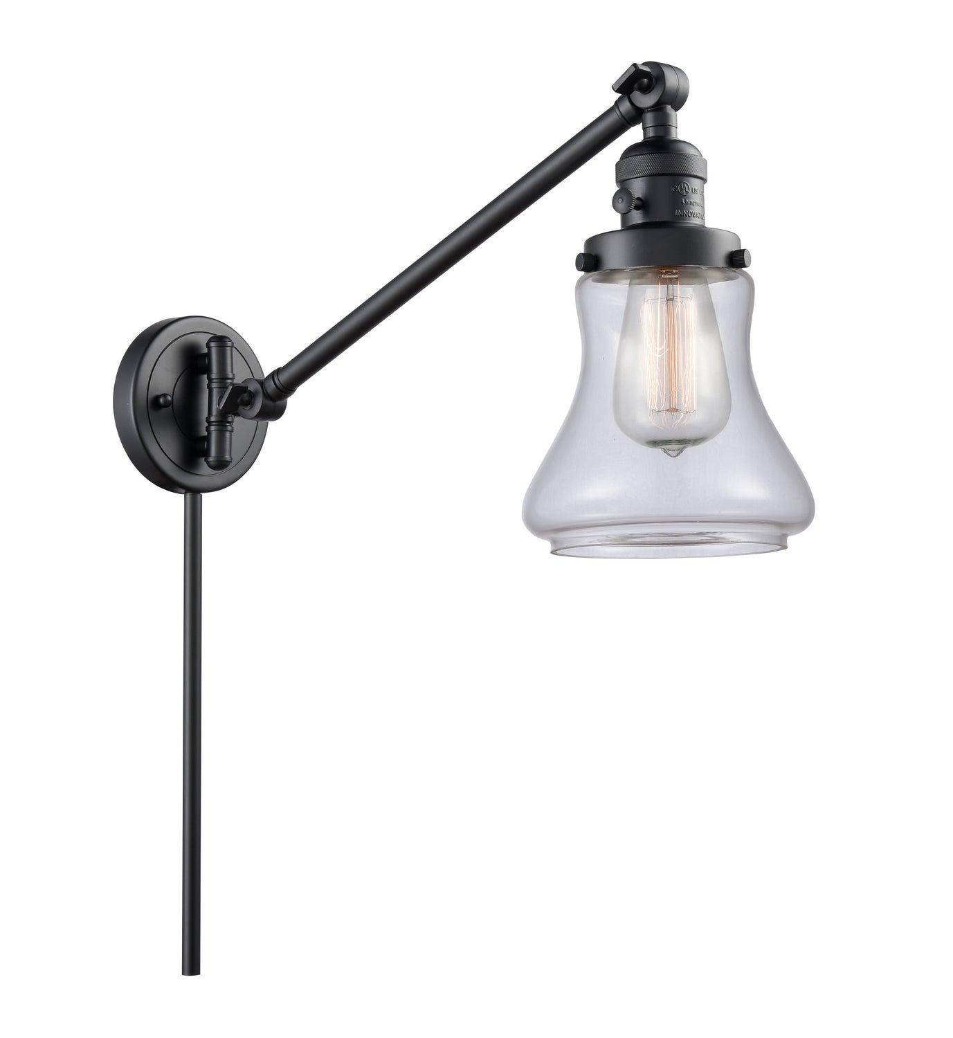 Innovations - 237-BK-G192 - One Light Swing Arm - Franklin Restoration - Matte Black
