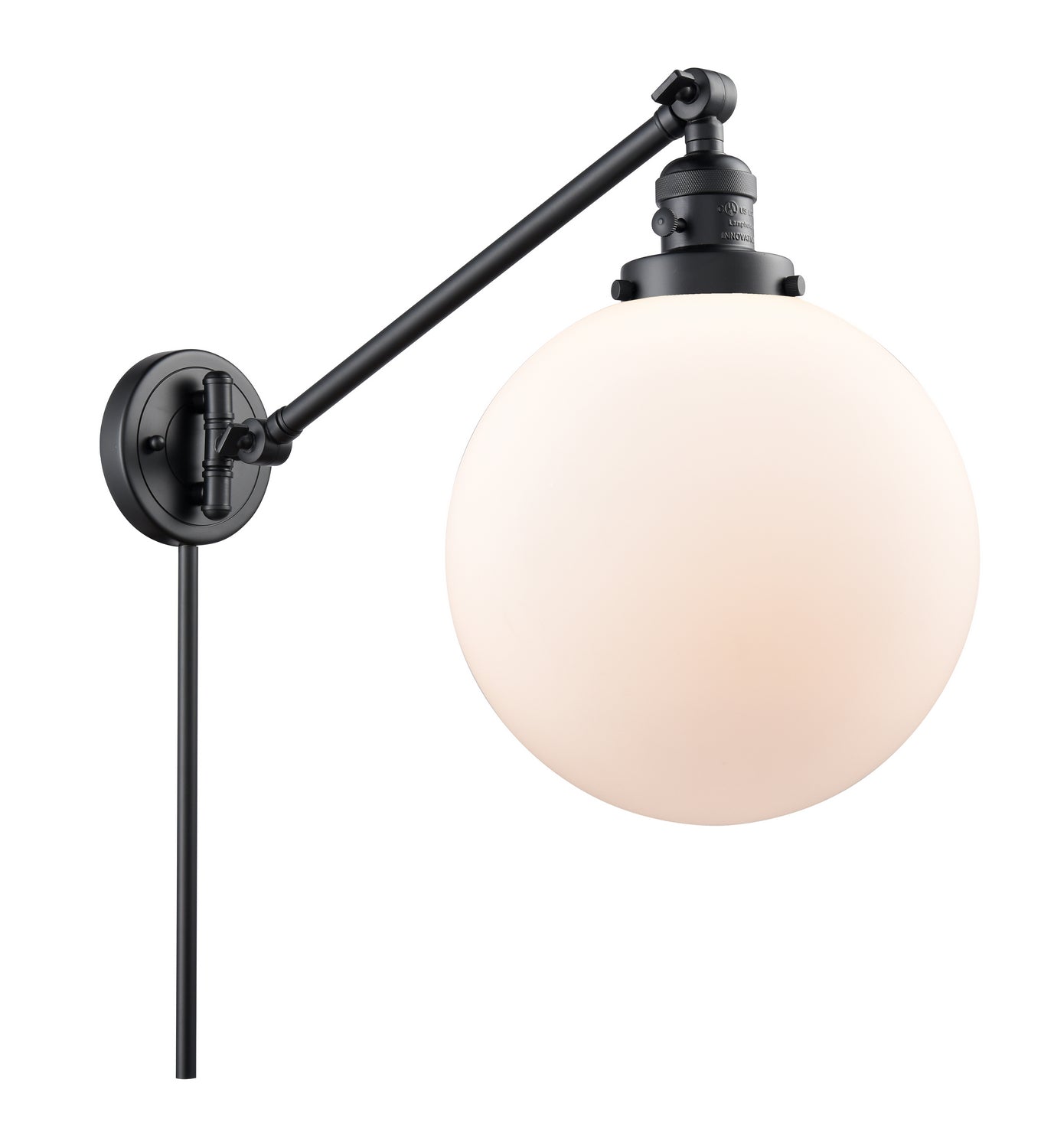 Innovations - 237-BK-G201-10 - One Light Swing Arm - Franklin Restoration - Matte Black