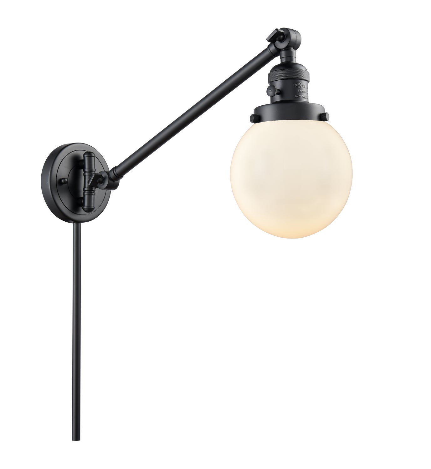 Innovations - 237-BK-G201-6 - One Light Swing Arm - Franklin Restoration - Matte Black