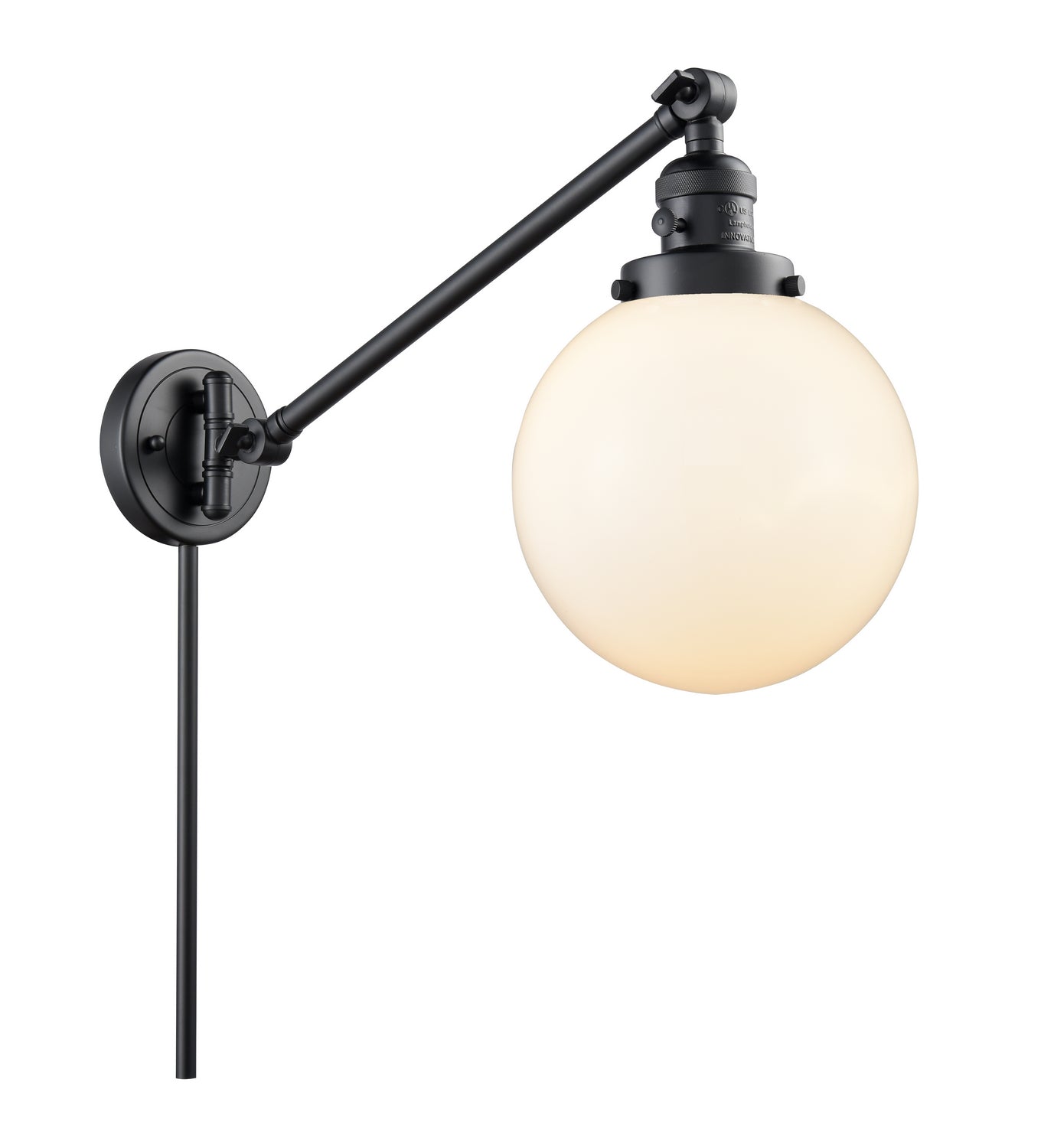 Innovations - 237-BK-G201-8 - One Light Swing Arm - Franklin Restoration - Matte Black