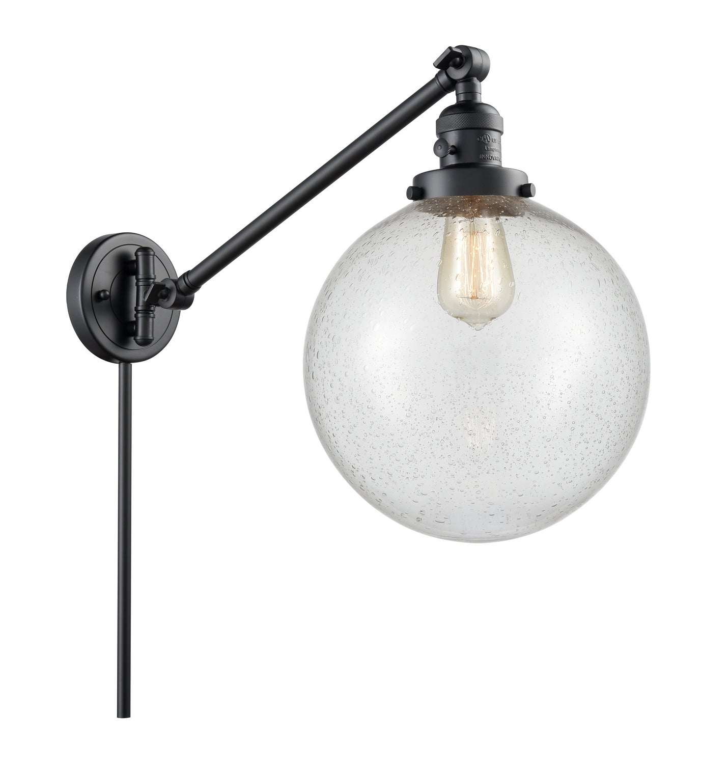 Innovations - 237-BK-G204-10 - One Light Swing Arm - Franklin Restoration - Matte Black