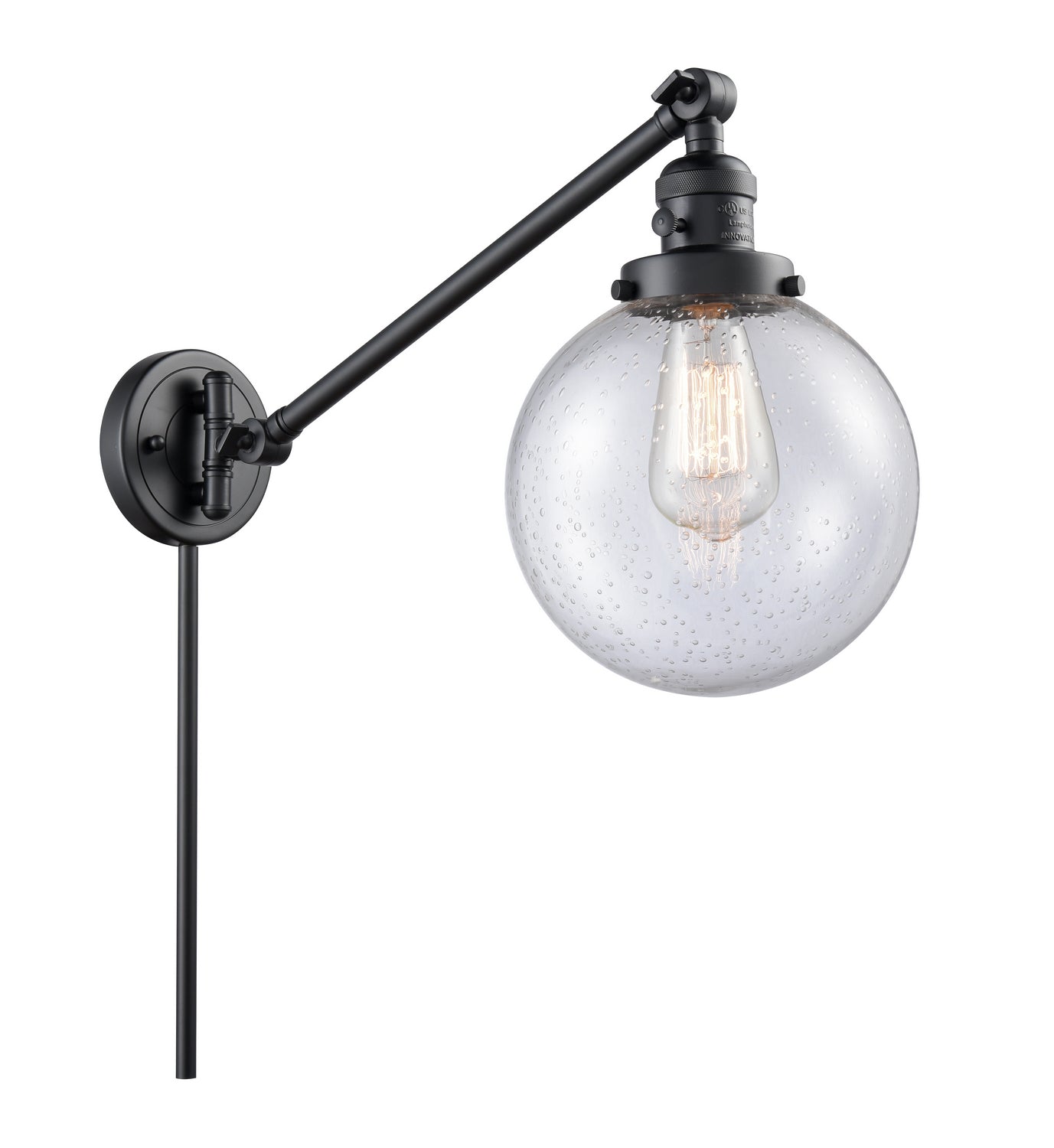 Innovations - 237-BK-G204-8 - One Light Swing Arm - Franklin Restoration - Matte Black