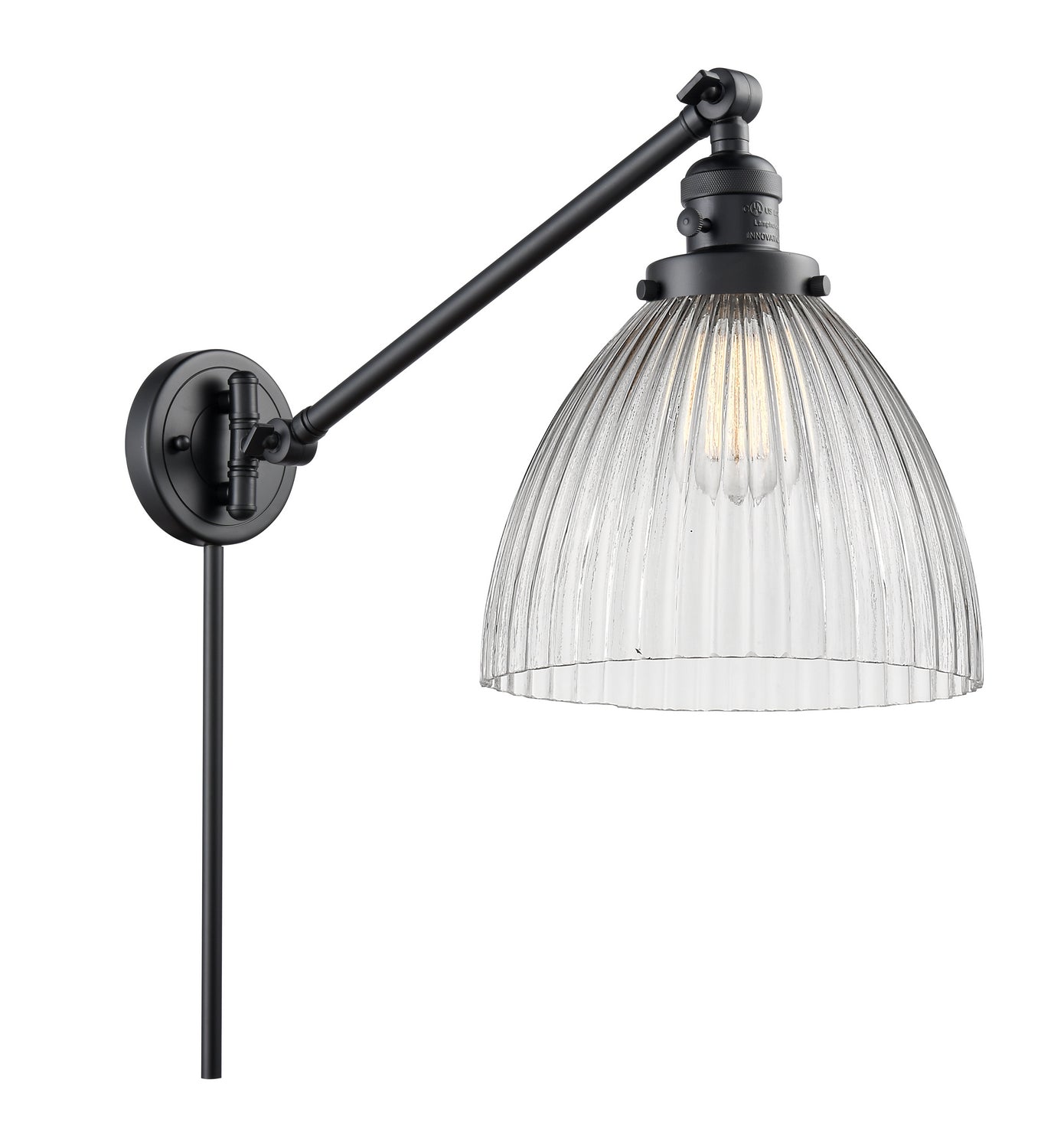Innovations - 237-BK-G222 - One Light Swing Arm - Franklin Restoration - Matte Black