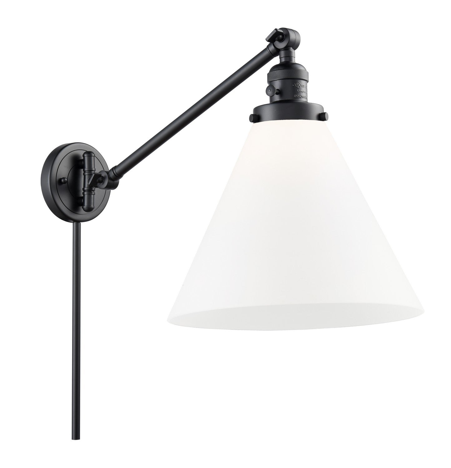 Innovations - 237-BK-G41-L - One Light Swing Arm - Franklin Restoration - Matte Black