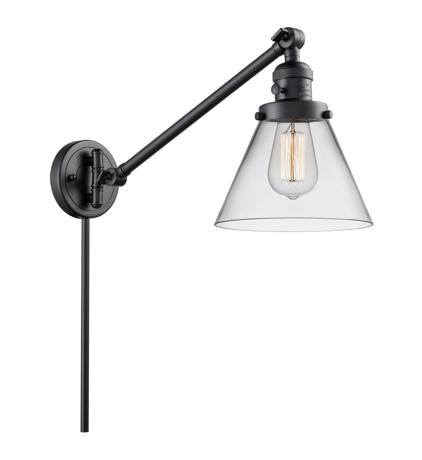 Innovations - 237-BK-G42 - One Light Swing Arm - Franklin Restoration - Matte Black