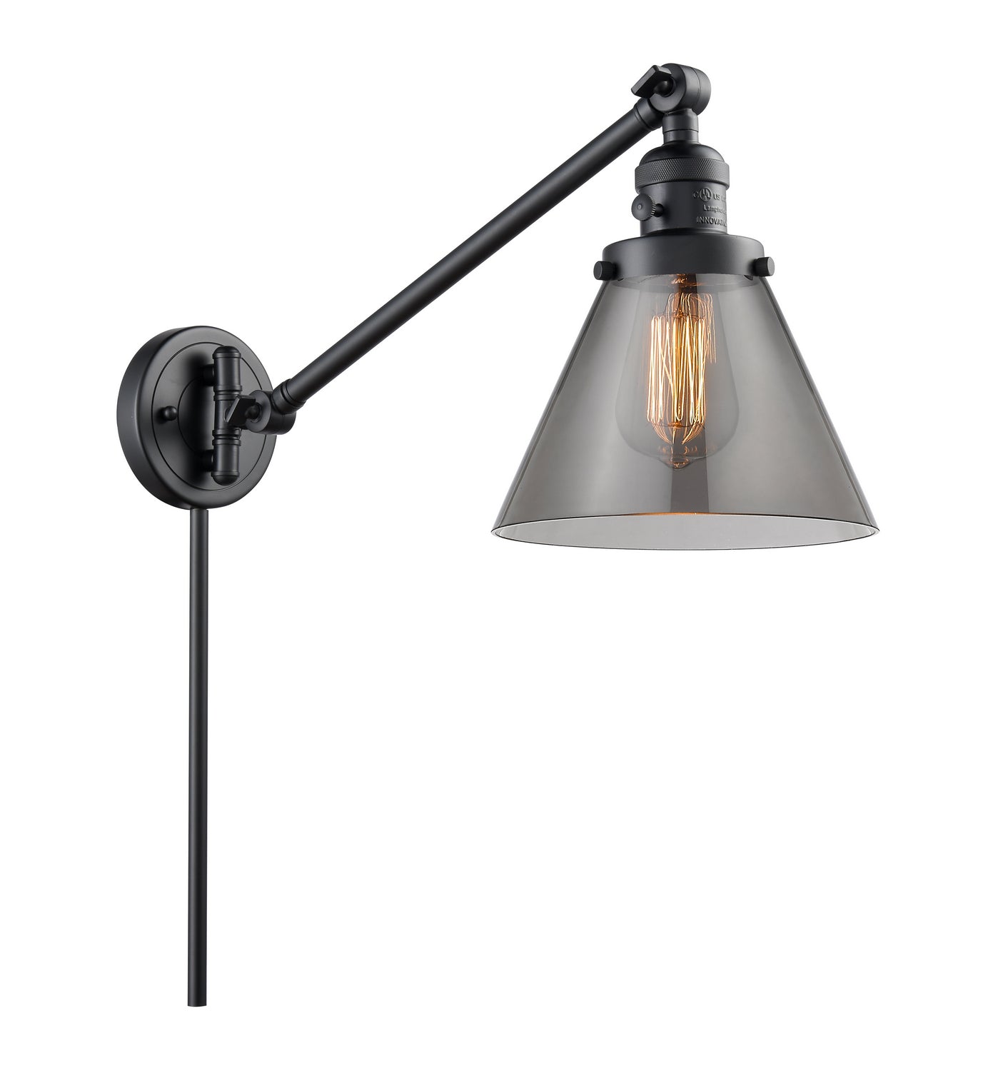 Innovations - 237-BK-G43 - One Light Swing Arm - Franklin Restoration - Matte Black