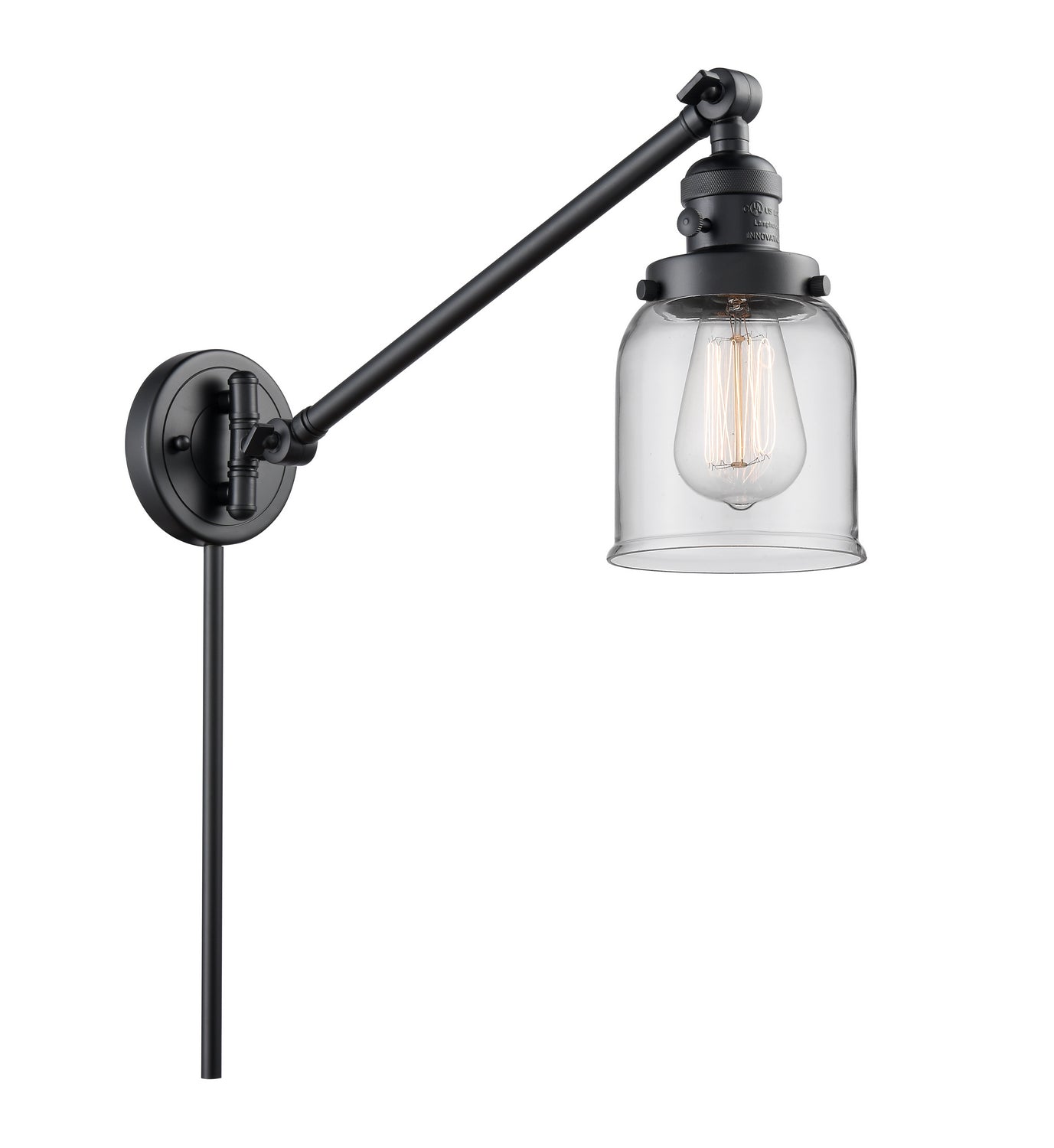 Innovations - 237-BK-G52 - One Light Swing Arm - Franklin Restoration - Matte Black