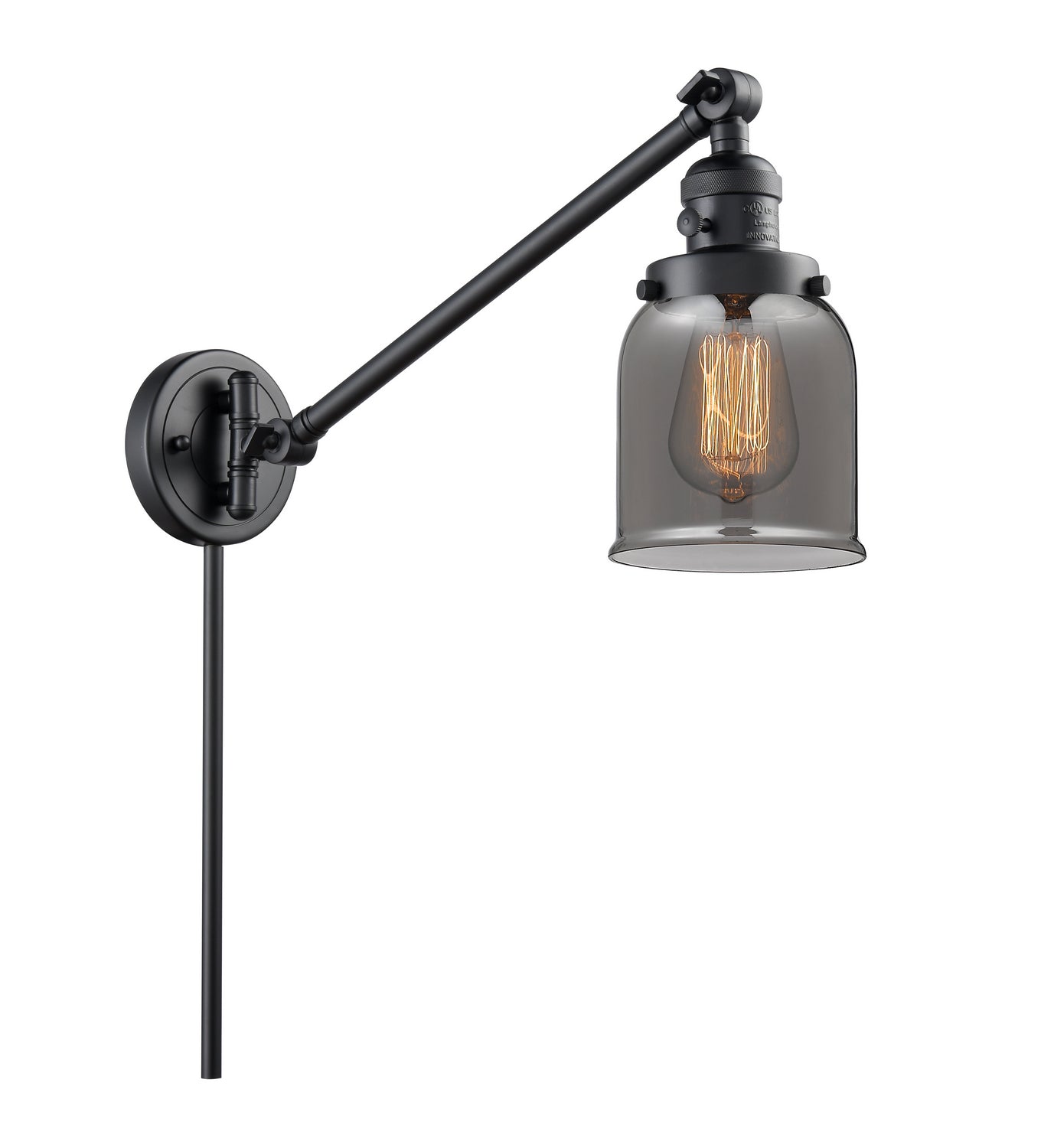 Innovations - 237-BK-G53 - One Light Swing Arm - Franklin Restoration - Matte Black