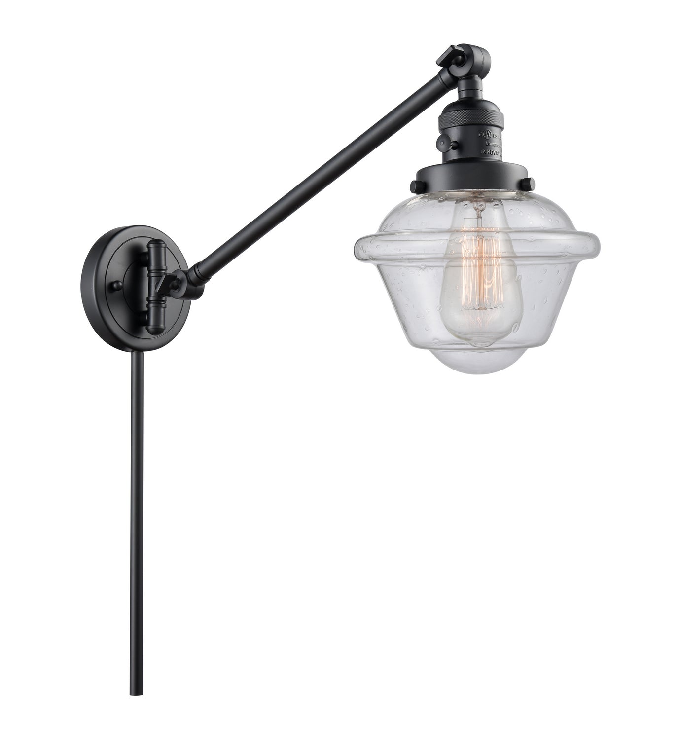 Innovations - 237-BK-G534 - One Light Swing Arm - Franklin Restoration - Matte Black