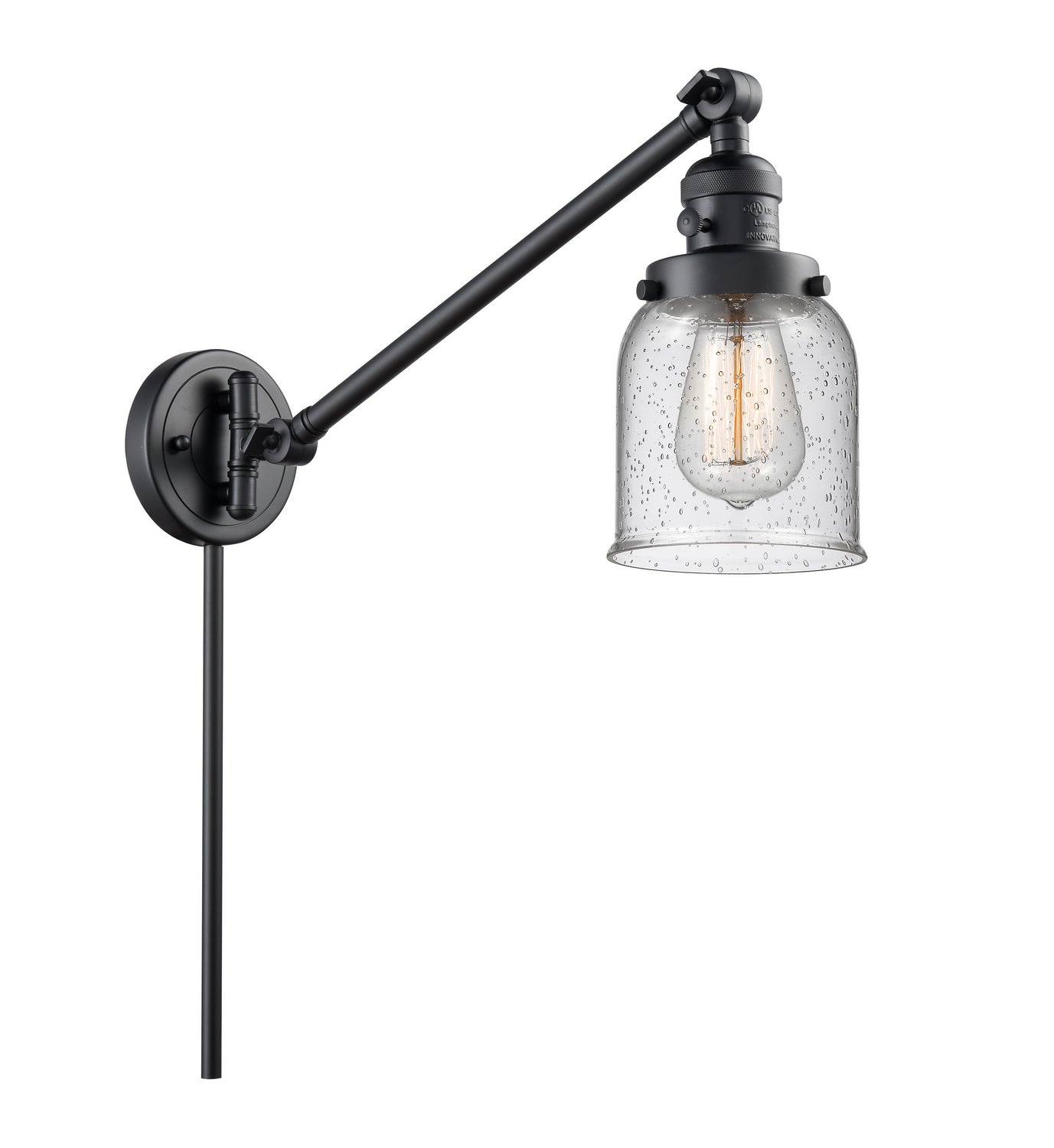Innovations - 237-BK-G54 - One Light Swing Arm - Franklin Restoration - Matte Black