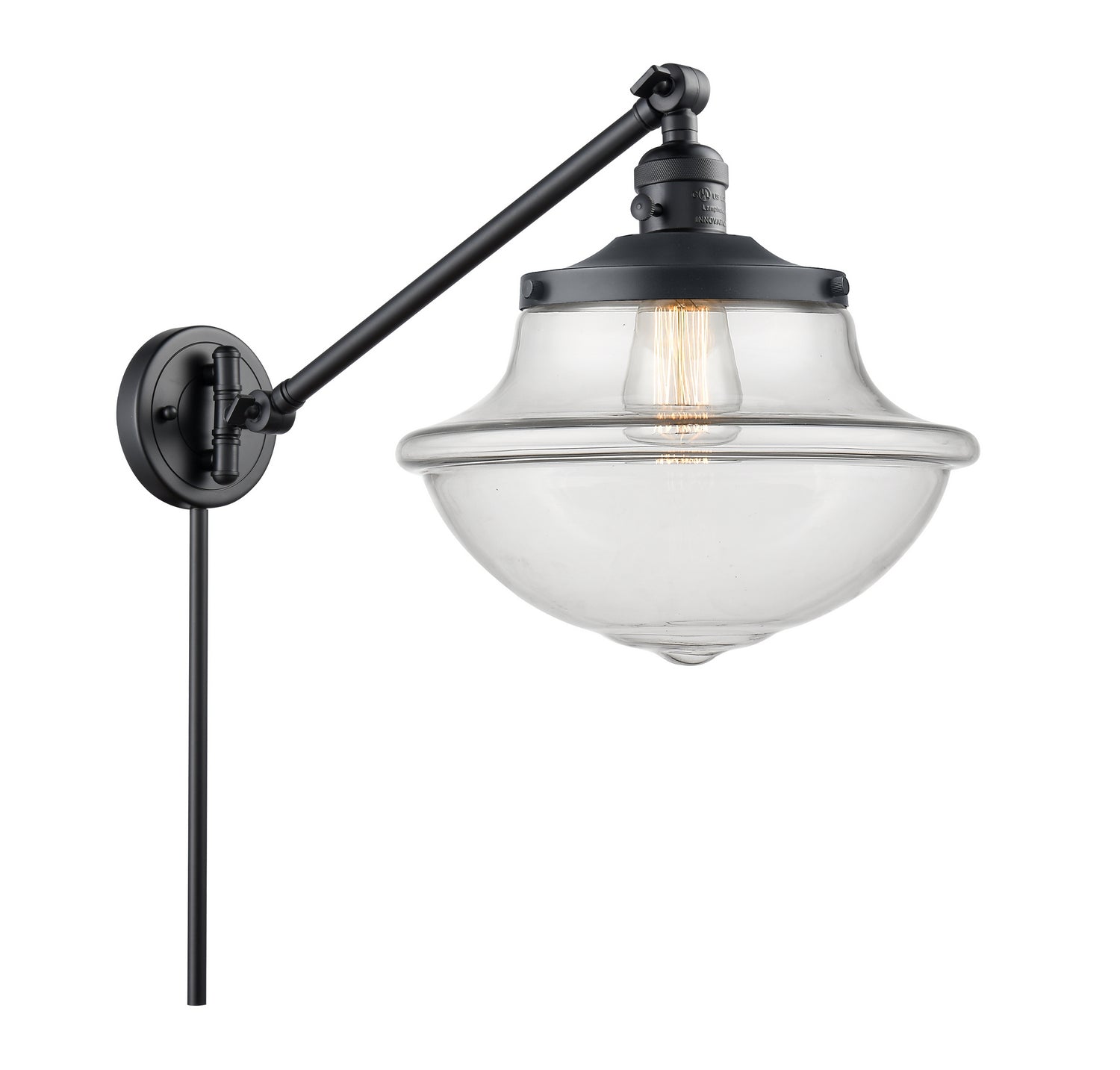 Innovations - 237-BK-G542 - One Light Swing Arm - Franklin Restoration - Matte Black