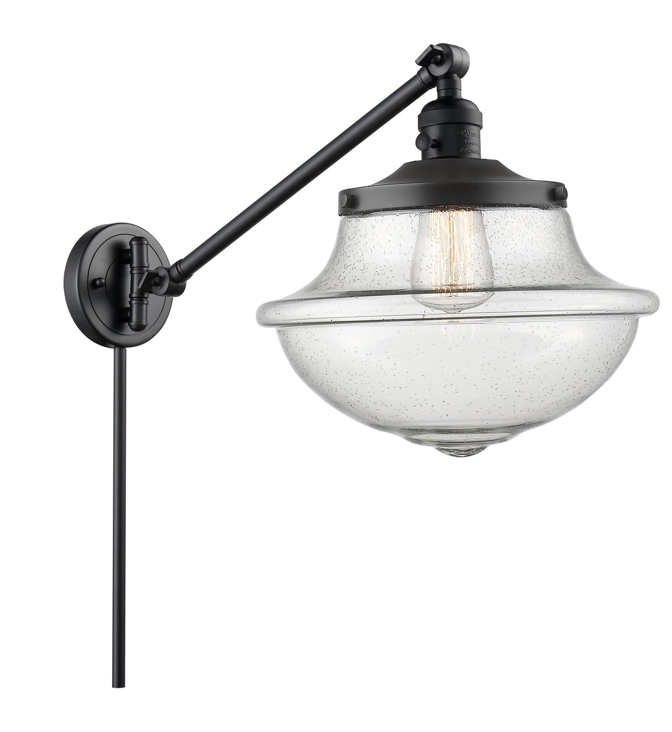 Innovations - 237-BK-G544 - One Light Swing Arm - Franklin Restoration - Matte Black