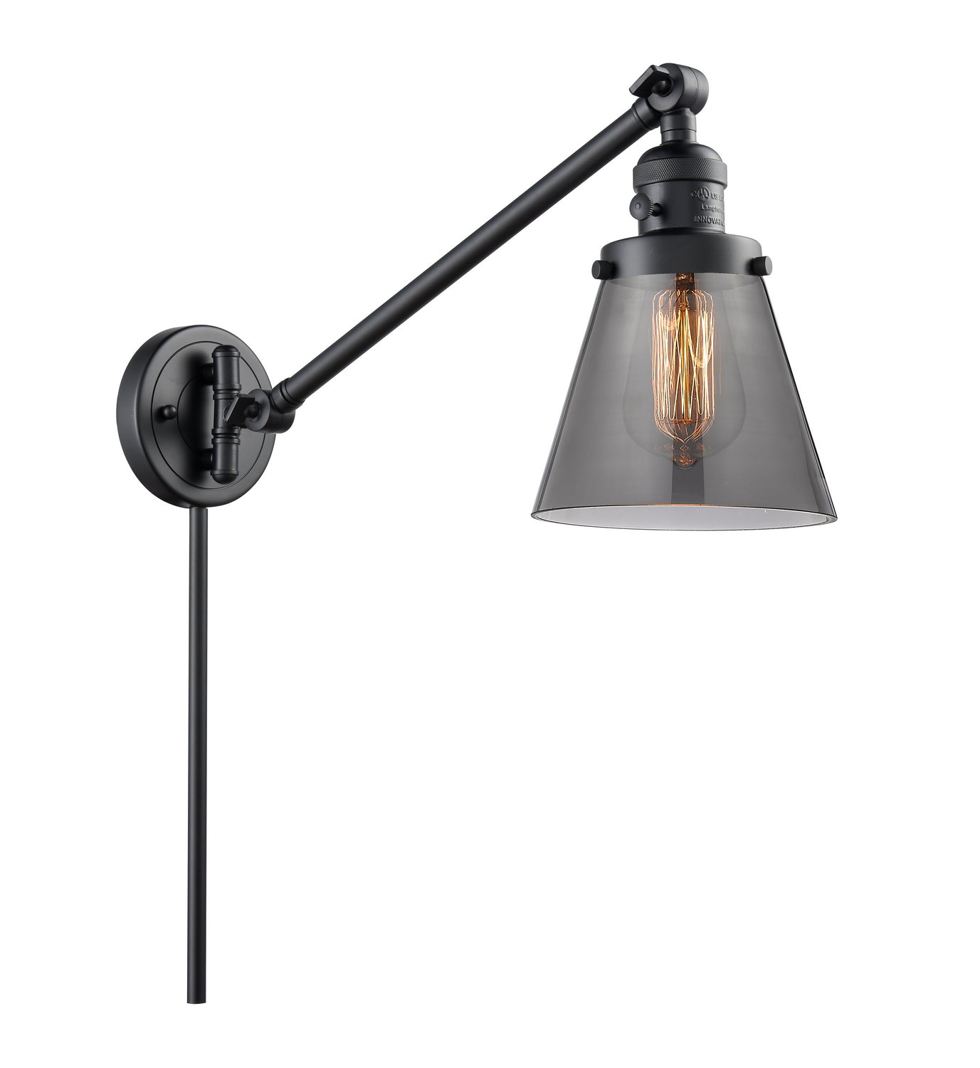 Innovations - 237-BK-G63 - One Light Swing Arm - Franklin Restoration - Matte Black