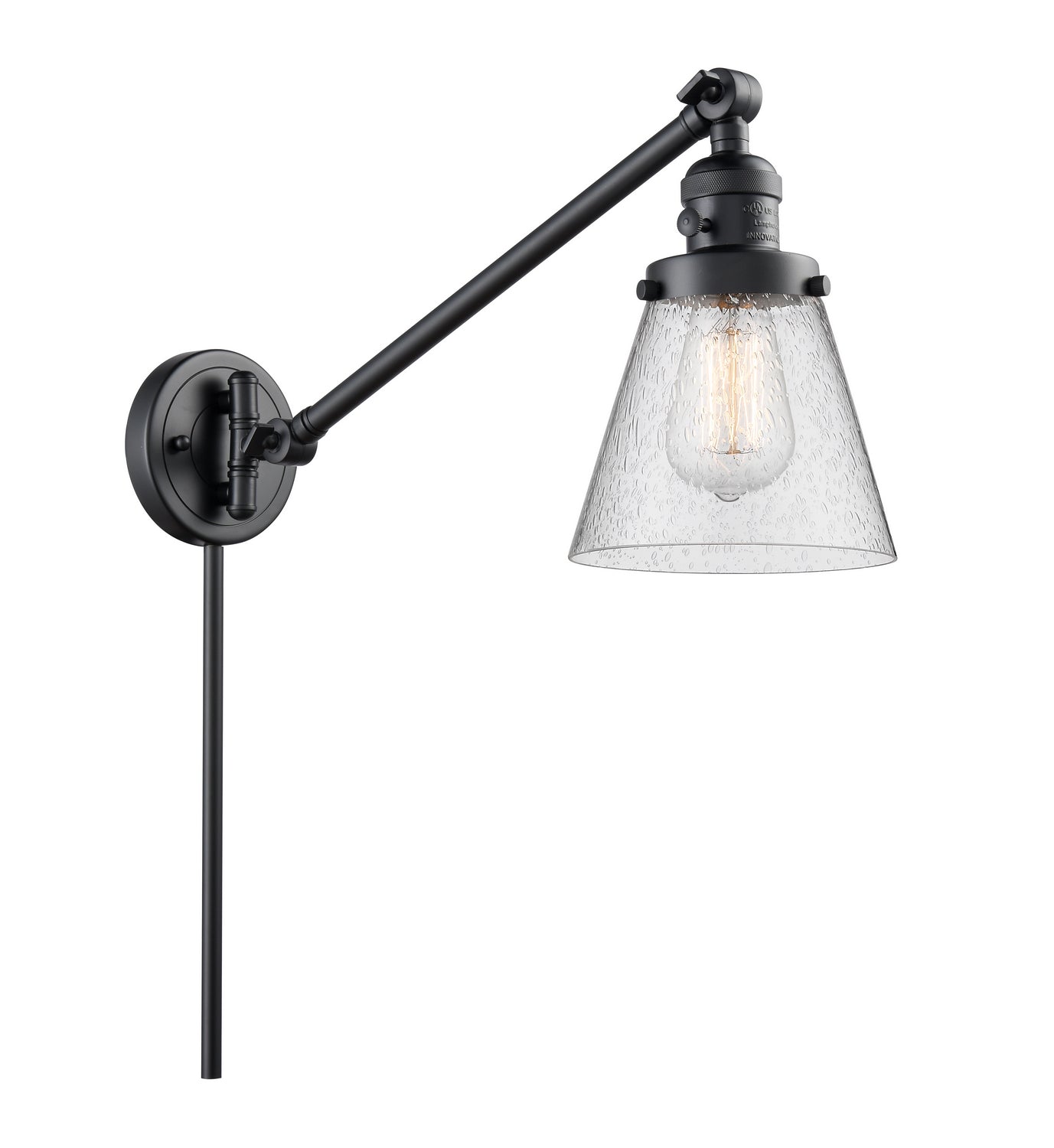 Innovations - 237-BK-G64 - One Light Swing Arm - Franklin Restoration - Matte Black