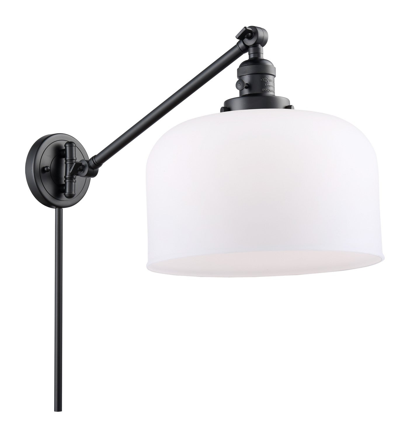 Innovations - 237-BK-G71-L - One Light Swing Arm - Franklin Restoration - Matte Black