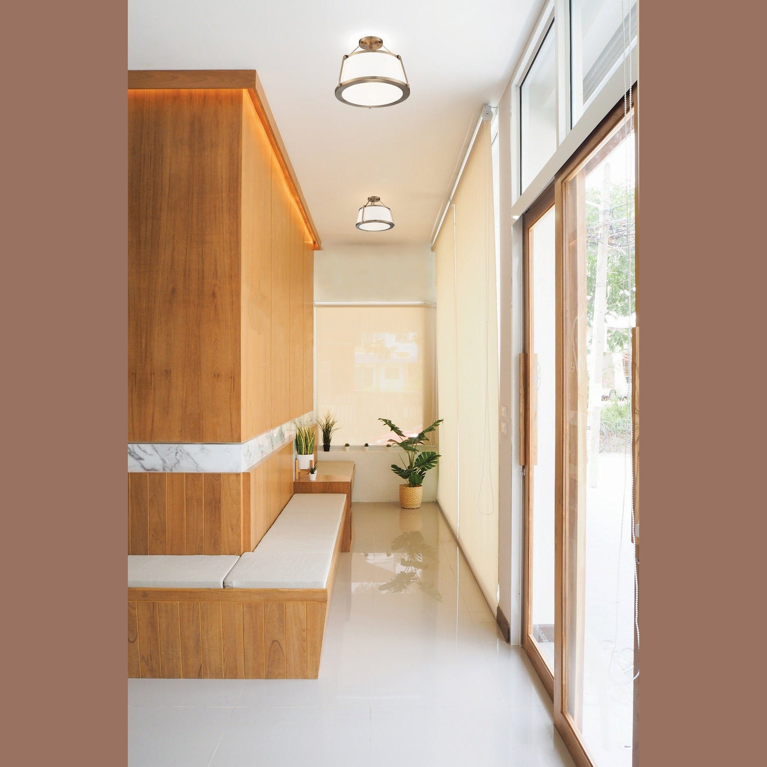 Nuvo Lighting - 60-6997 - Three Light Semi Flush Mount - Cutty - Burnished Brass