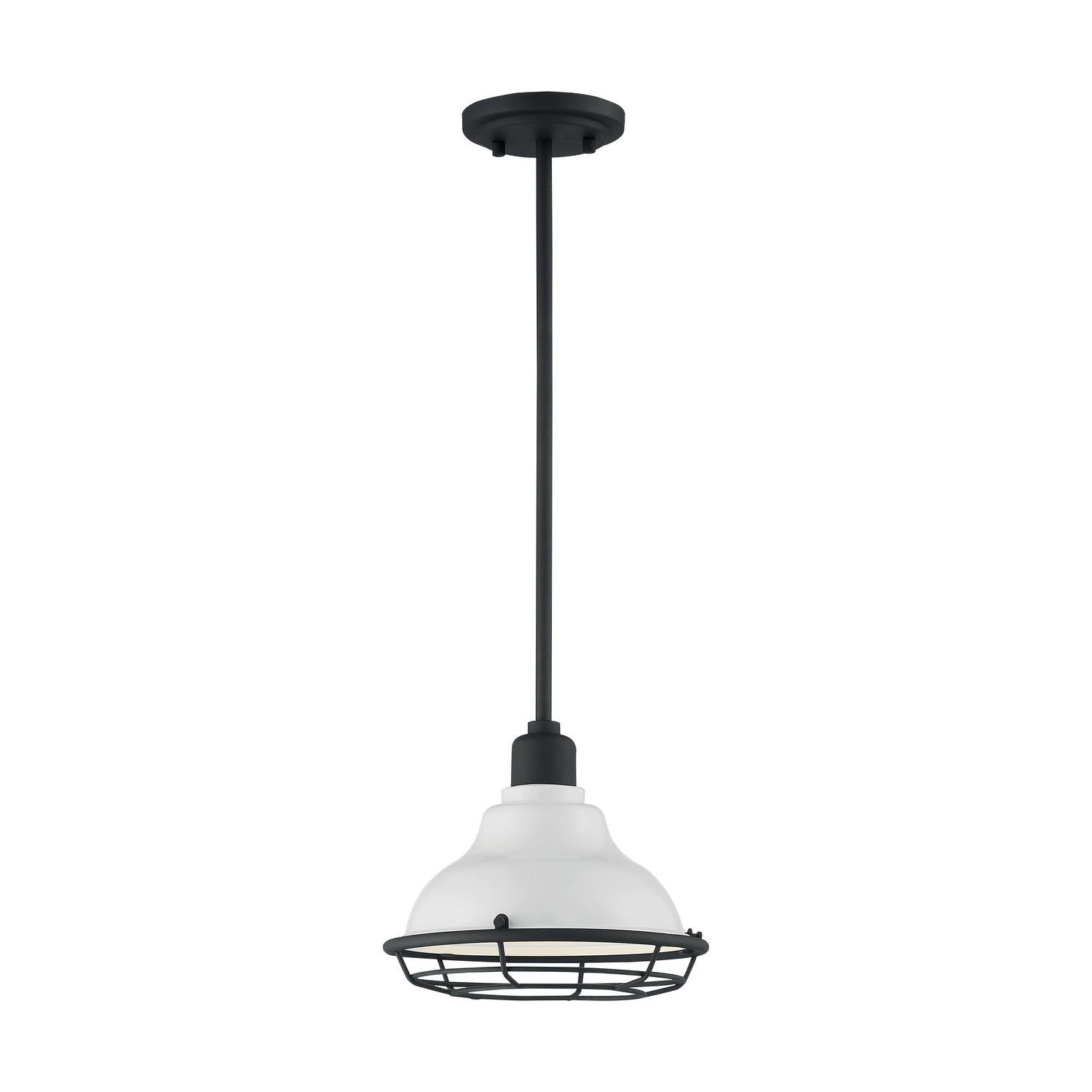 Nuvo Lighting - 60-7023 - One Light Pendant - Newbridge - Gloss White / Black