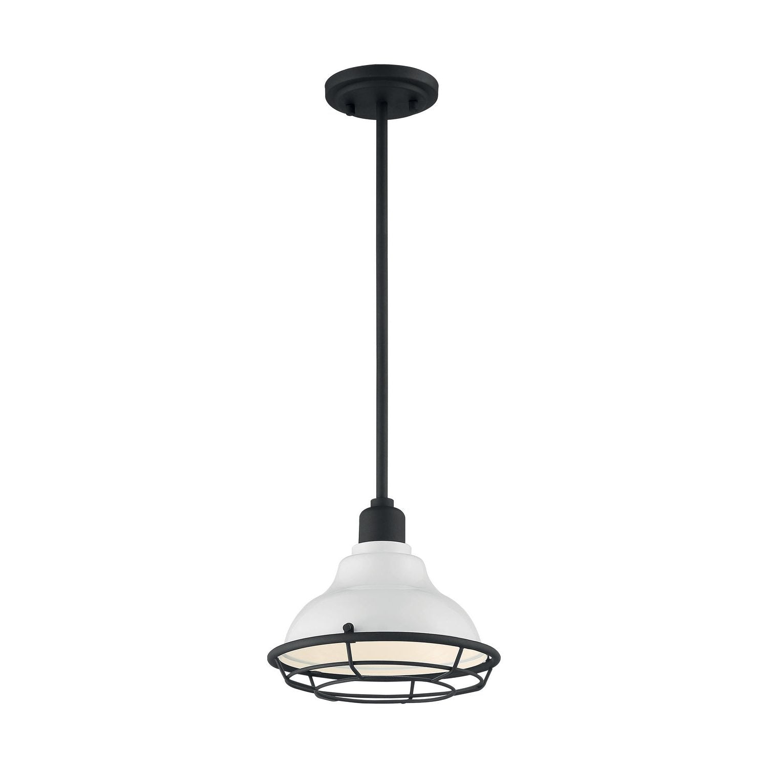 Nuvo Lighting - 60-7023 - One Light Pendant - Newbridge - Gloss White / Black