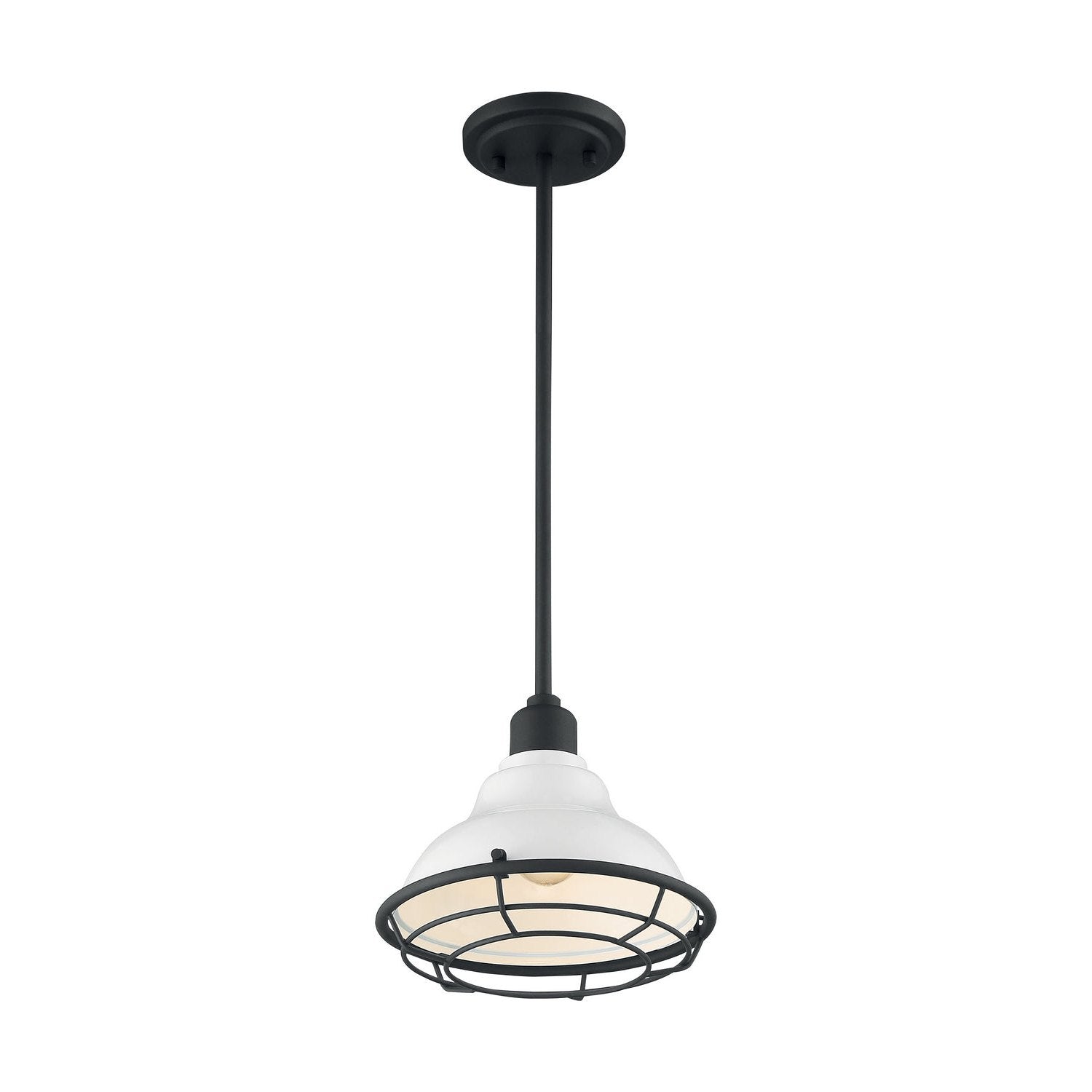 Nuvo Lighting - 60-7023 - One Light Pendant - Newbridge - Gloss White / Black