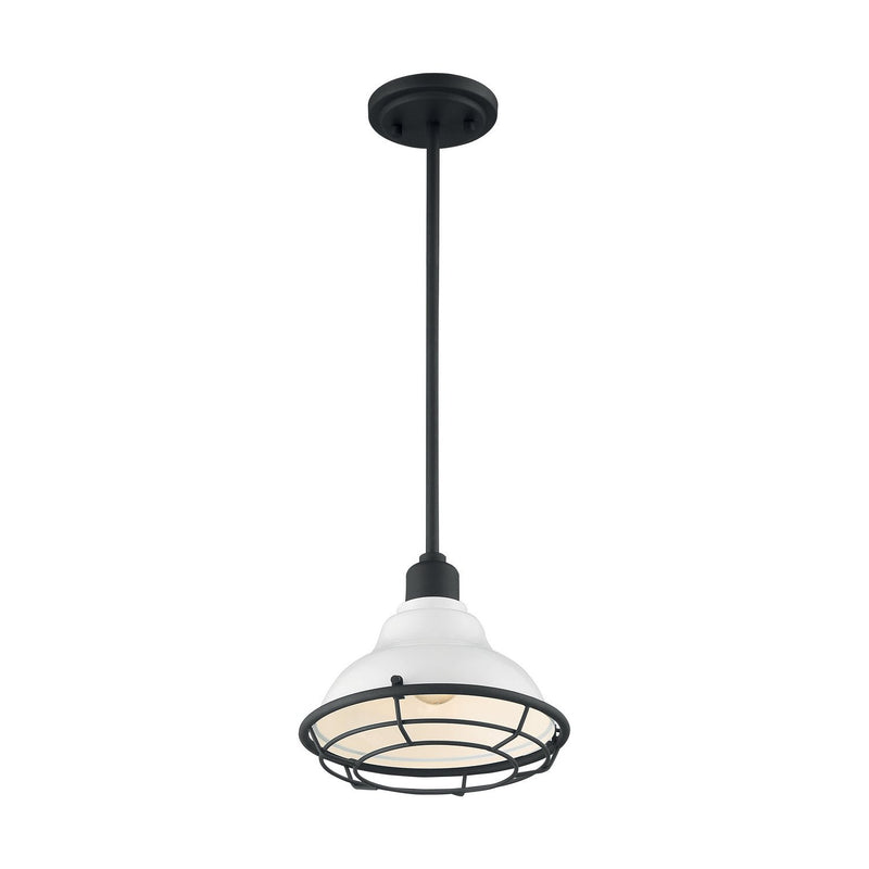 Nuvo Lighting - 60-7023 - One Light Pendant - Newbridge - Gloss White / Black