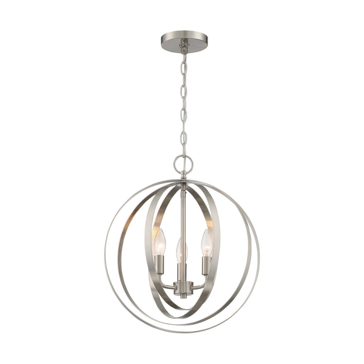 Nuvo Lighting - 60-7047 - Three Light Pendant - Pendleton - Brushed Nickel
