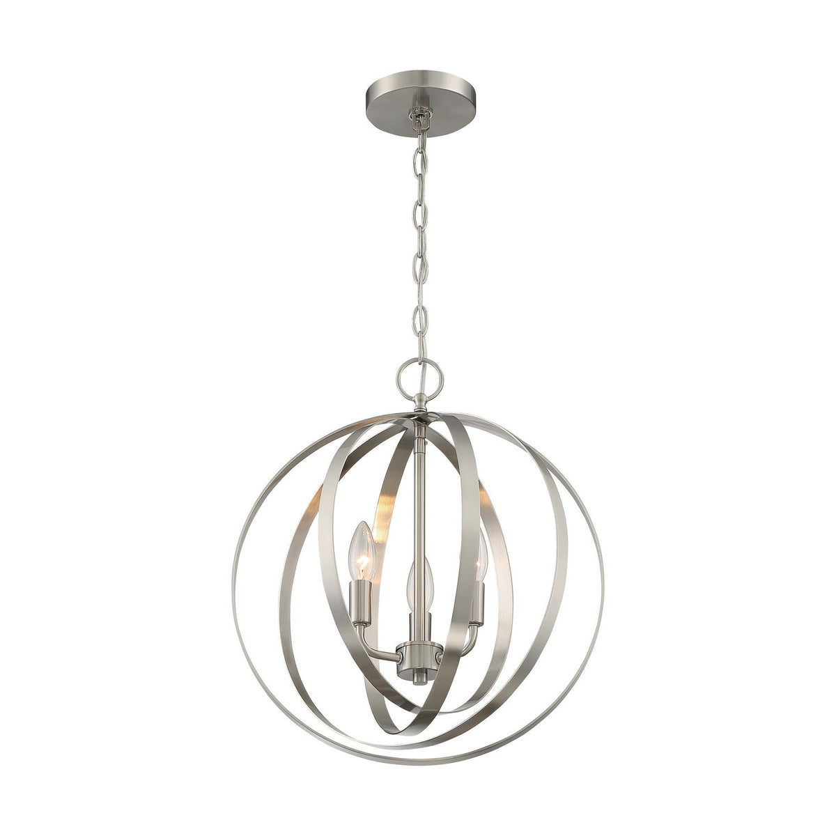 Nuvo Lighting - 60-7047 - Three Light Pendant - Pendleton - Brushed Nickel