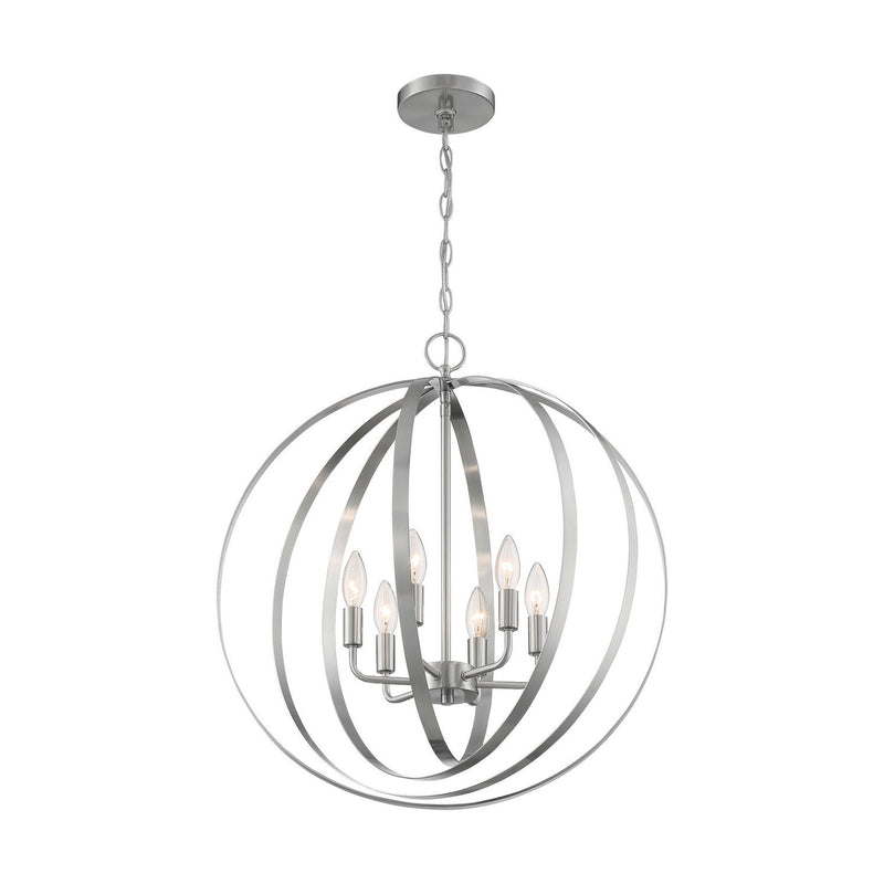 Nuvo Lighting - 60-7048 - Six Light Pendant - Pendleton - Brushed Nickel