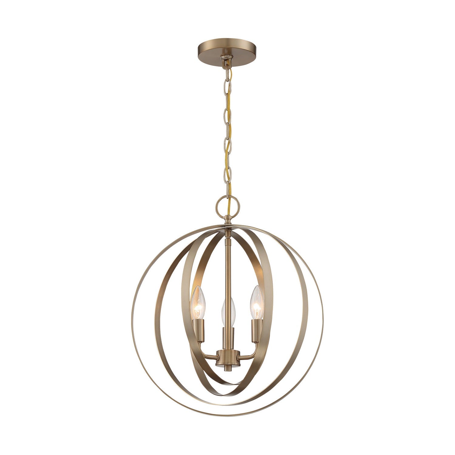 Nuvo Lighting - 60-7057 - Three Light Pendant - Pendleton - Burnished Brass