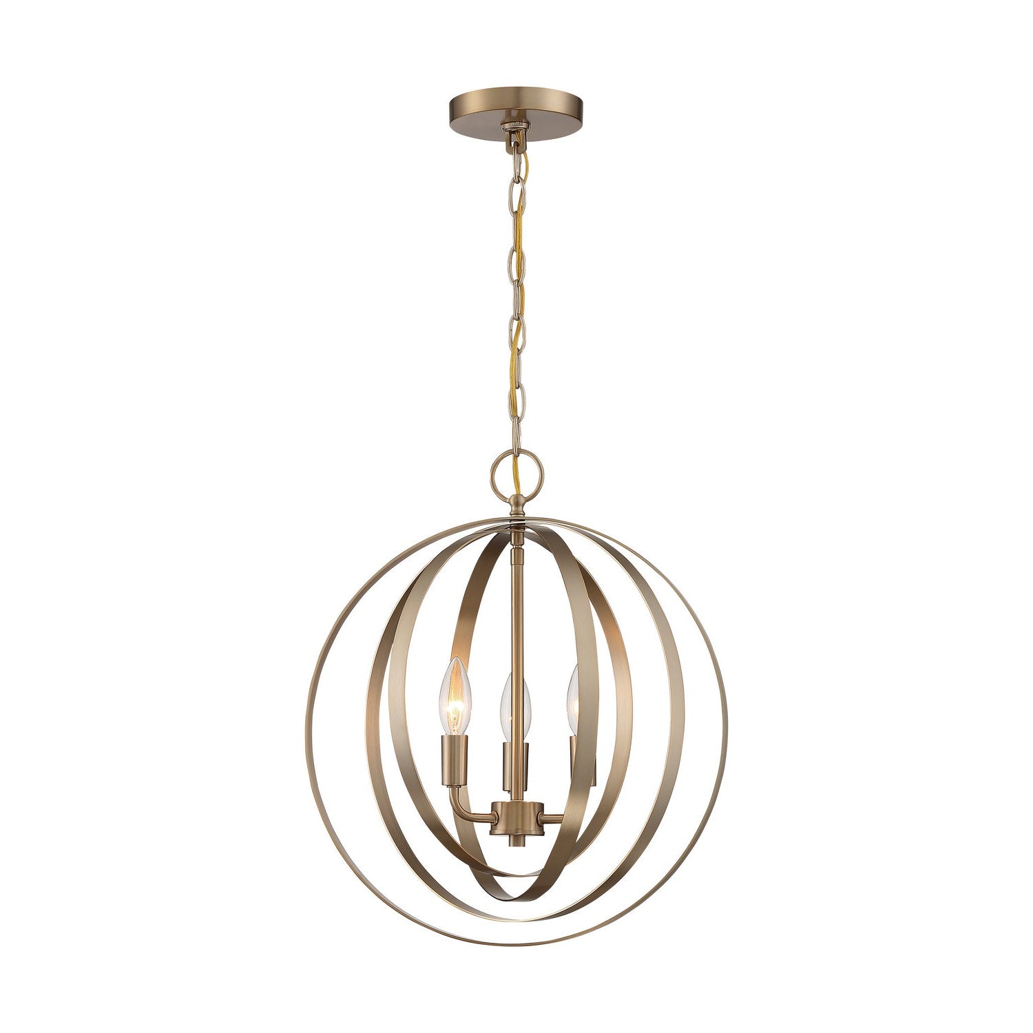 Nuvo Lighting - 60-7057 - Three Light Pendant - Pendleton - Burnished Brass