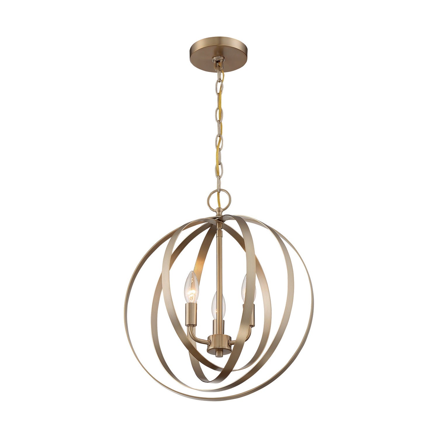 Nuvo Lighting - 60-7057 - Three Light Pendant - Pendleton - Burnished Brass