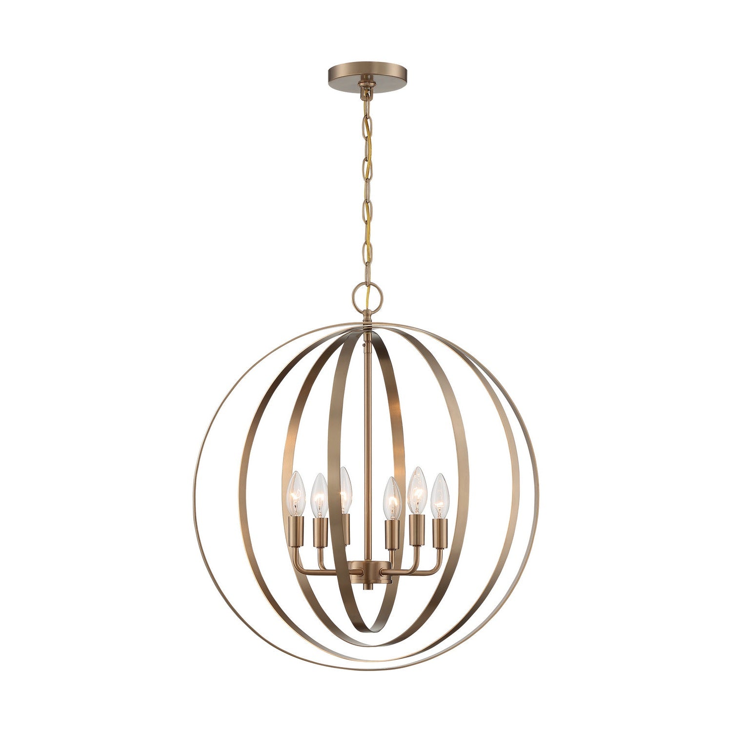 Nuvo Lighting - 60-7058 - Six Light Pendant - Pendleton - Burnished Brass