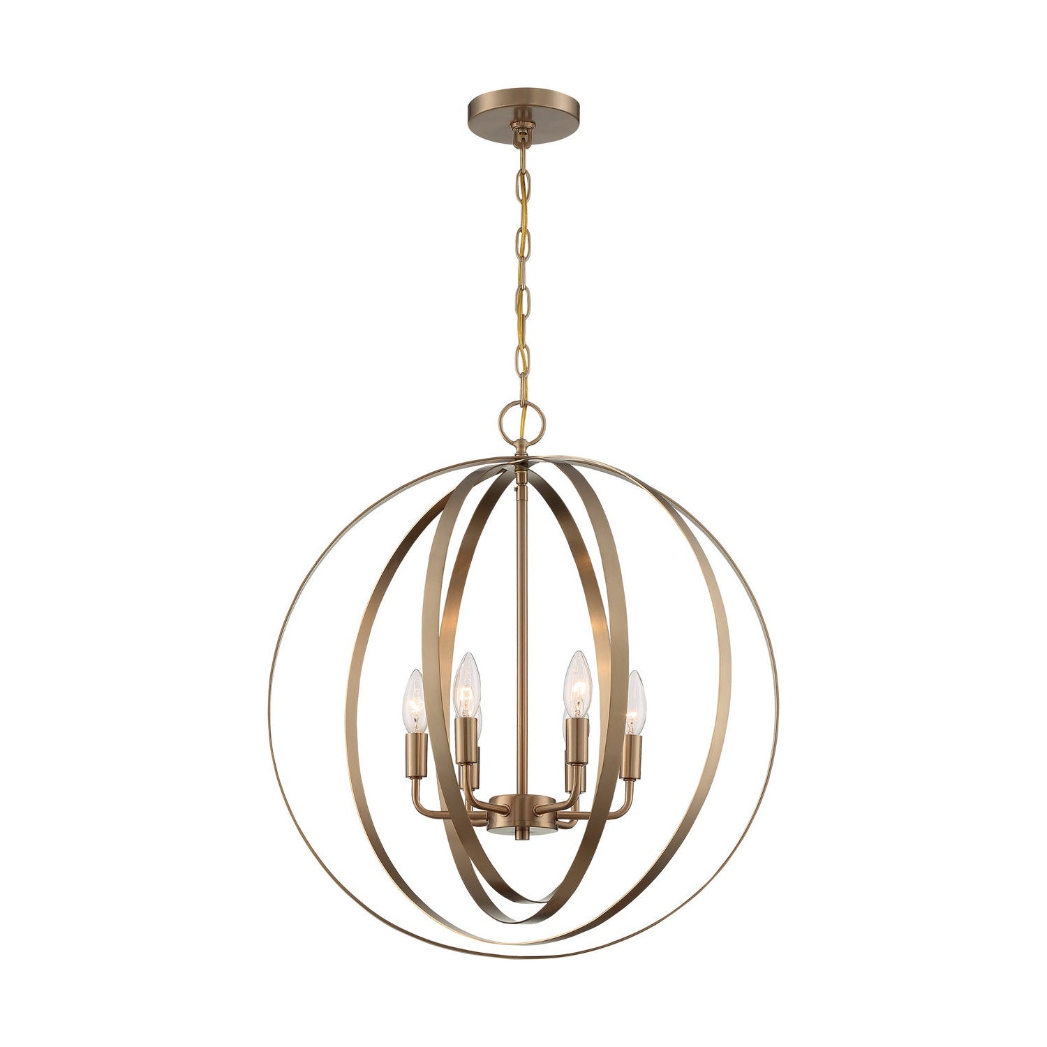 Nuvo Lighting - 60-7058 - Six Light Pendant - Pendleton - Burnished Brass