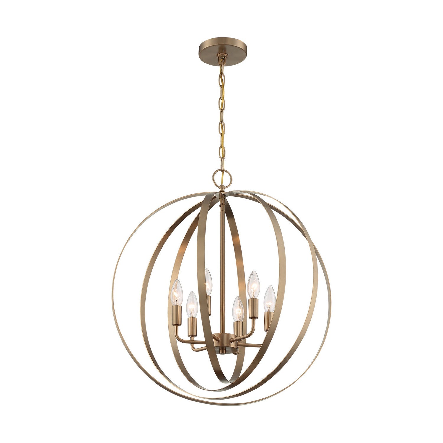 Nuvo Lighting - 60-7058 - Six Light Pendant - Pendleton - Burnished Brass