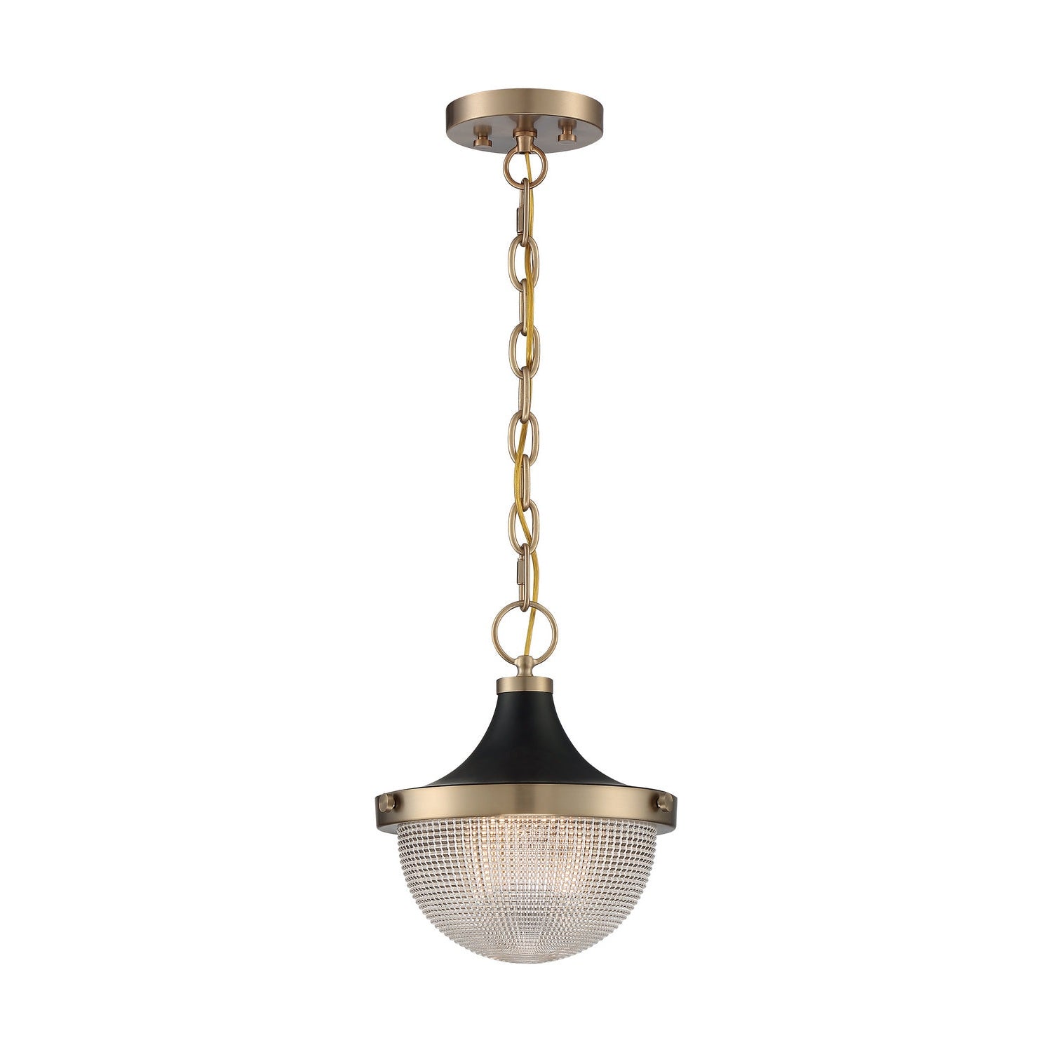 Nuvo Lighting - 60-7059 - One Light Pendant - Faro - Burnished Brass / Black