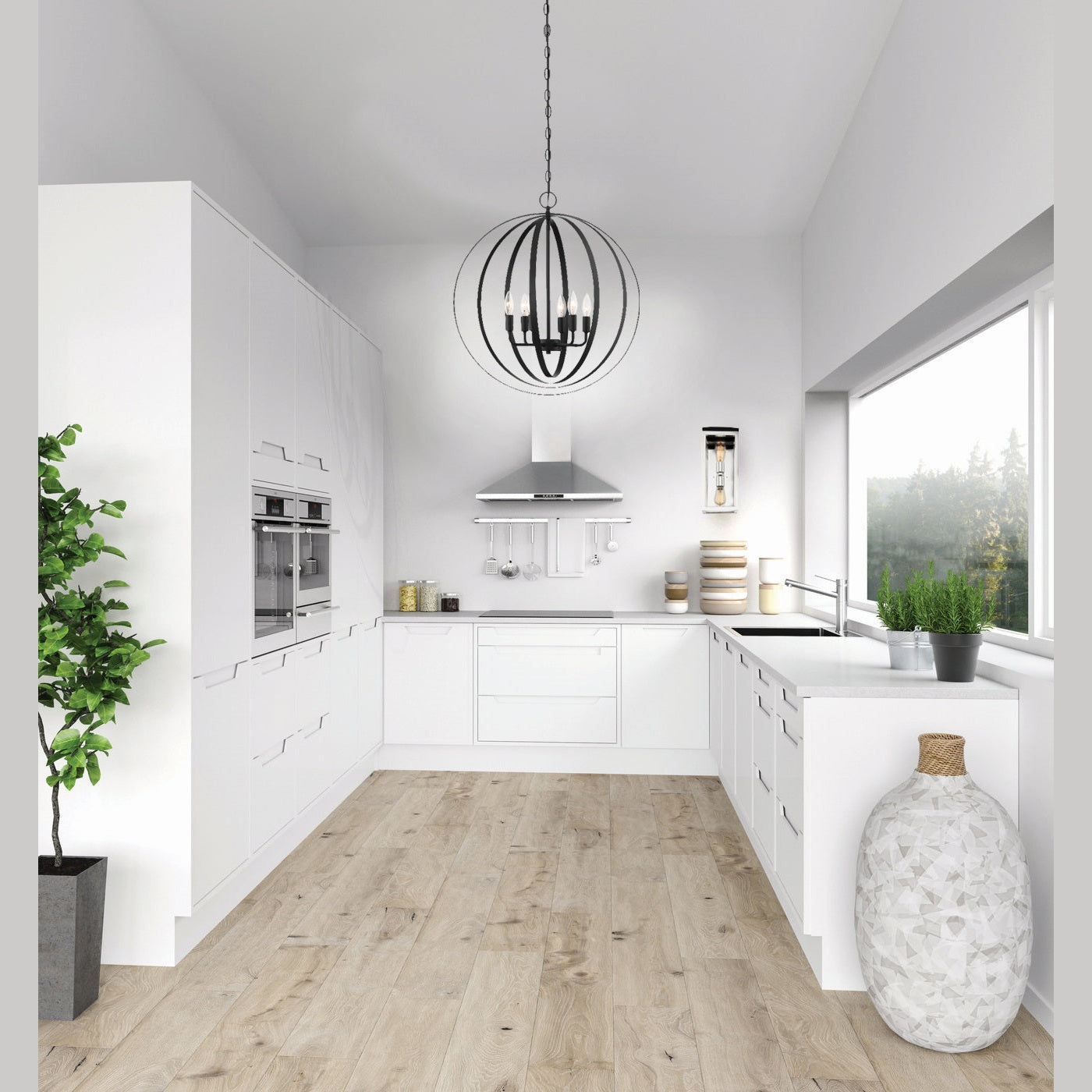 Nuvo Lighting - 60-7068 - Six Light Pendant - Pendleton - Matte Black