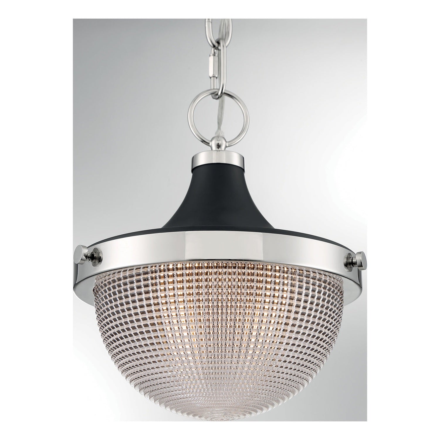 Nuvo Lighting - 60-7069 - One Light Pendant - Faro - Polished Nickel / Black