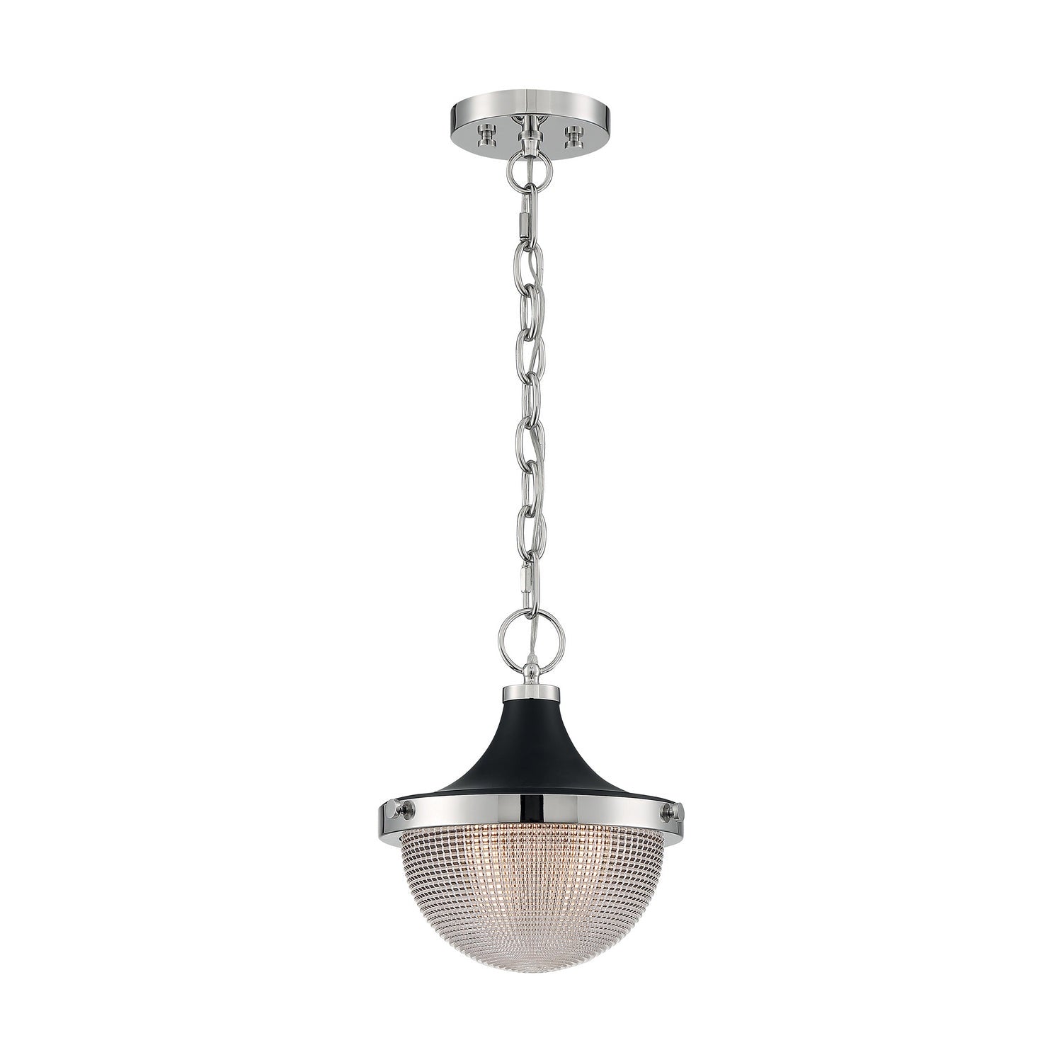 Nuvo Lighting - 60-7069 - One Light Pendant - Faro - Polished Nickel / Black