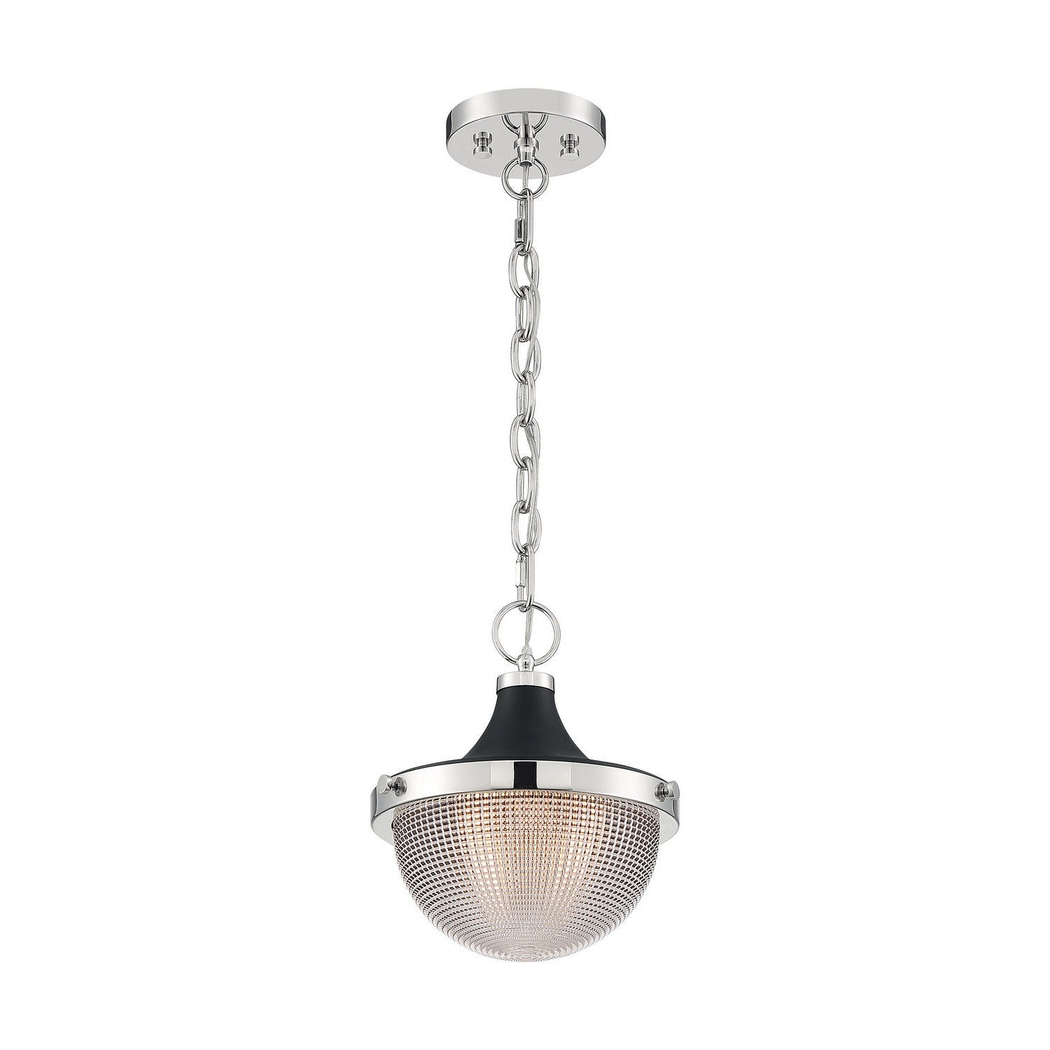 Nuvo Lighting - 60-7069 - One Light Pendant - Faro - Polished Nickel / Black