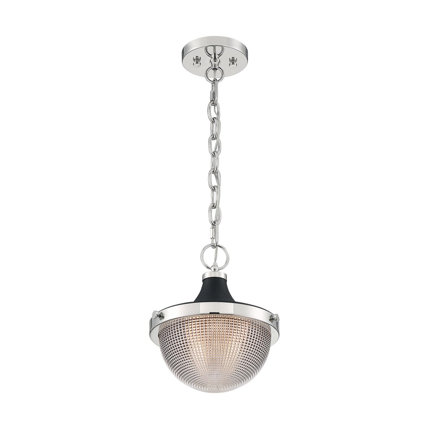 Nuvo Lighting - 60-7069 - One Light Pendant - Faro - Polished Nickel / Black
